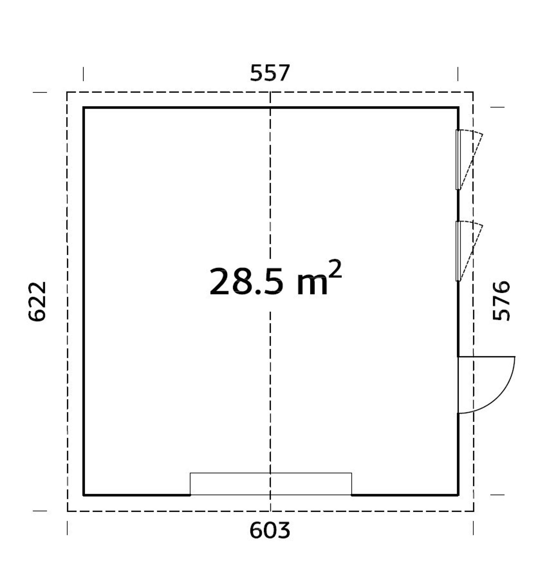 Elementgarage Andre 28,5 m² Ohne Tor