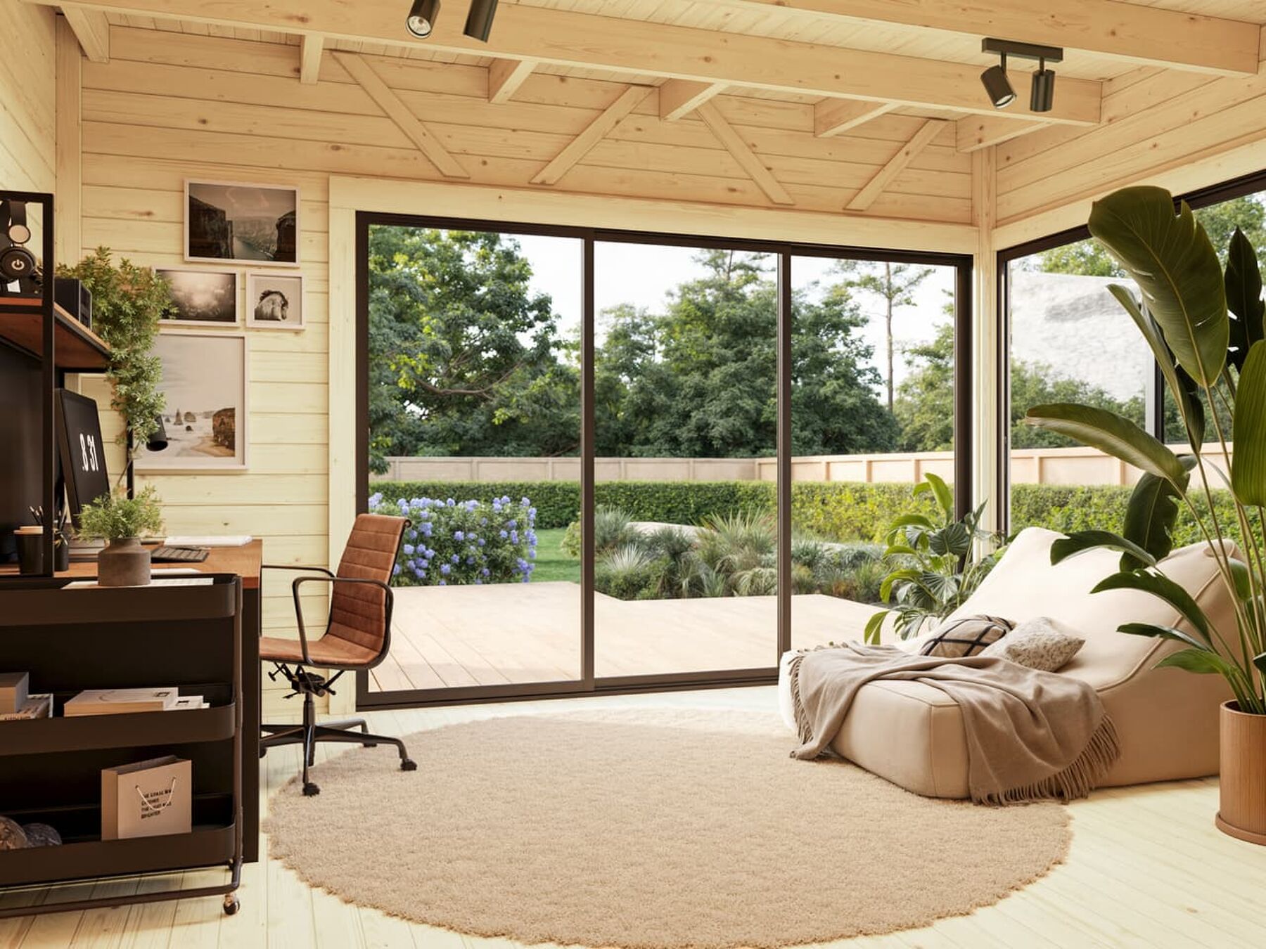 Modernes Gartenhaus Andrea 15,2 m² mit ISO-Glas Schiebetür Modernes Gartenhaus Andrea 15,2 m² mit ISO-Glas Schiebetür