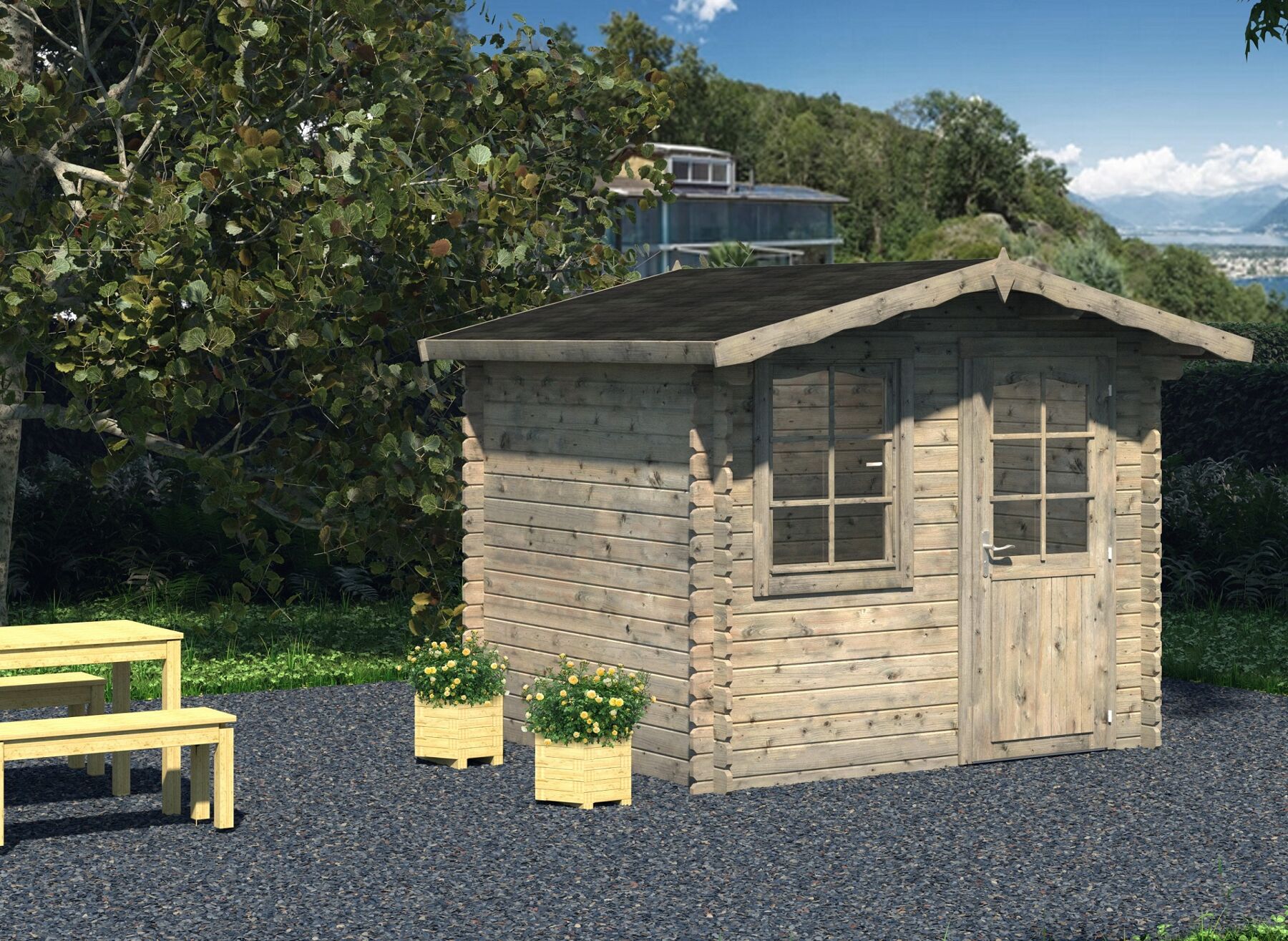 Palmako Gartenhaus Emma 4,6 m² Grau 