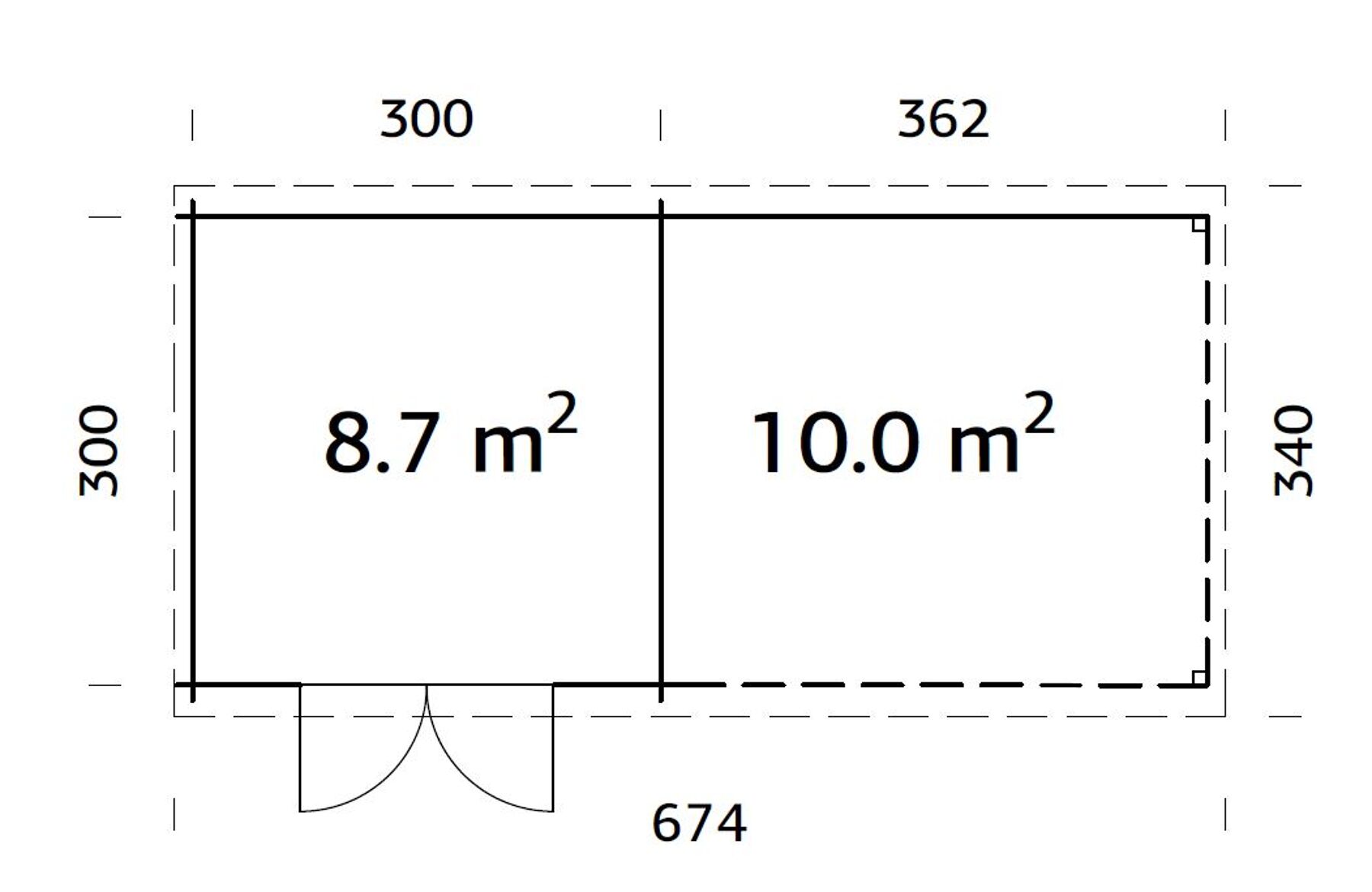 Gartenhaus Ella 8,7+10,0 m²