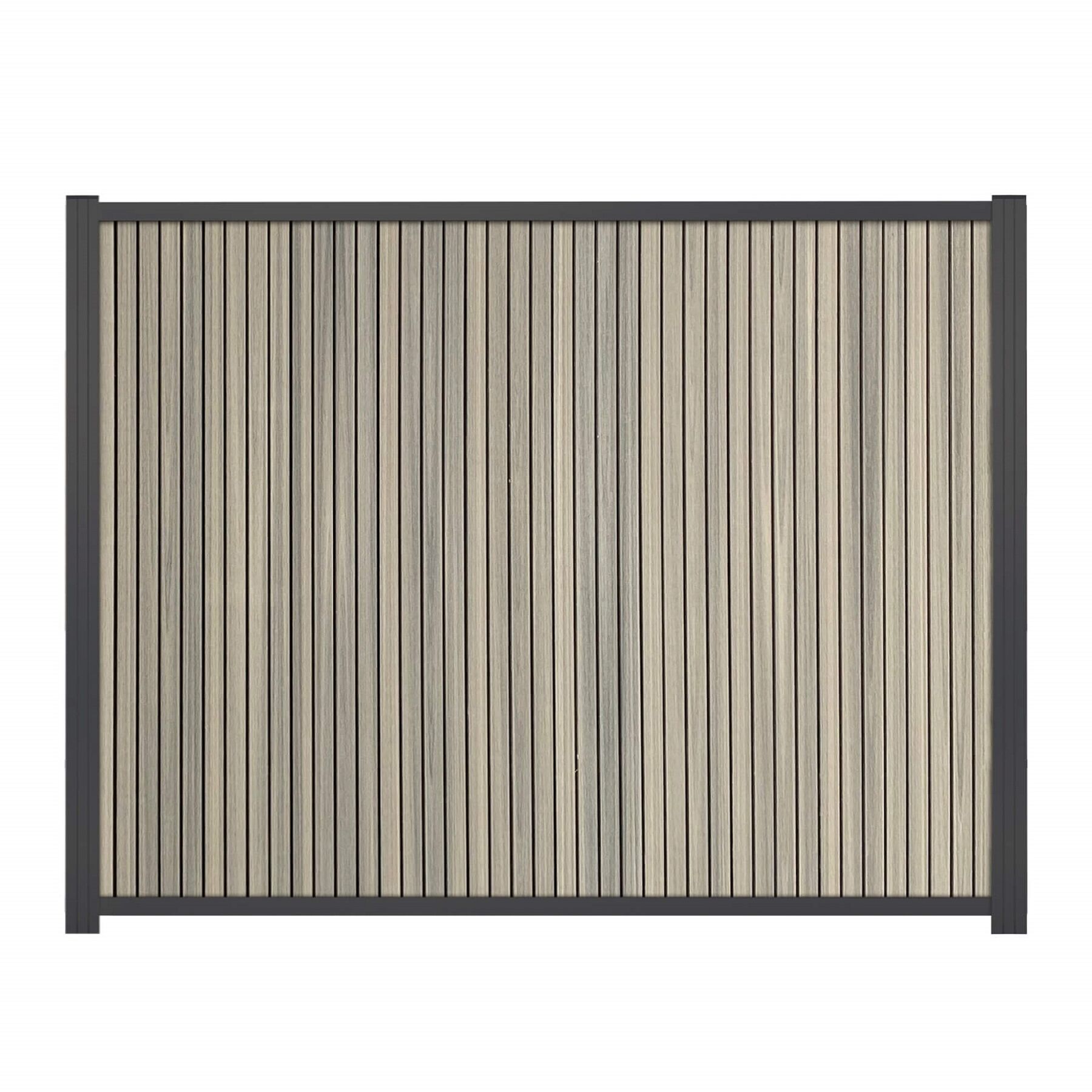 WPC Akustikzaun,  Shadowline Anthrazit 180 x 180 cm Vertikal