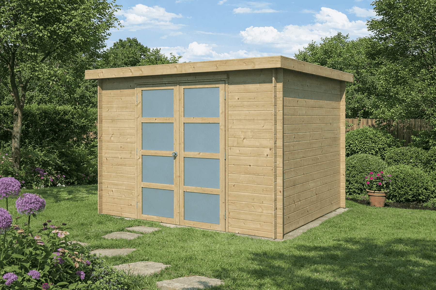 Gartenhaus Sylvia 1 - 6,44 m² inkl. Trapezblechdach Anthrazit