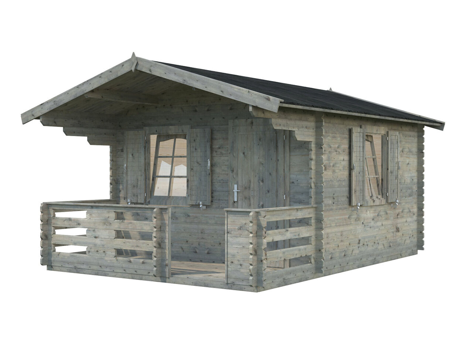 Palmako Gartenhaus Emma 10,4+4,2 m² Grau 