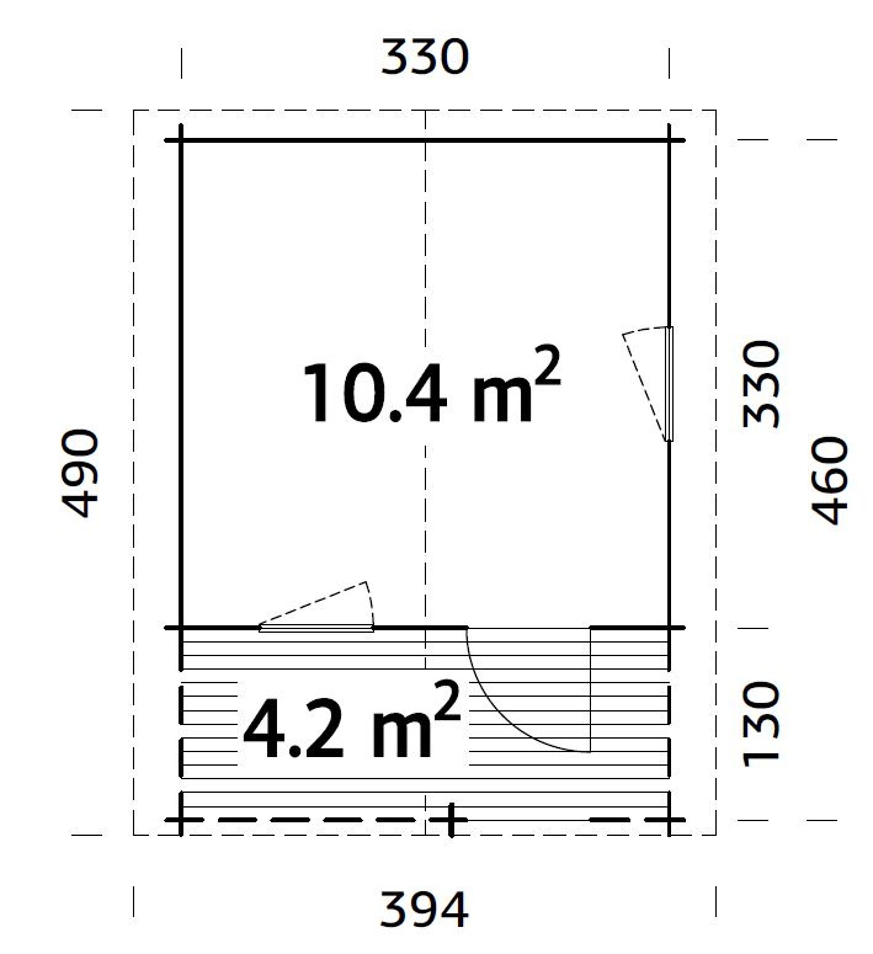 Palmako Gartenhaus Emma 10,4+4,2 m² Transparent 