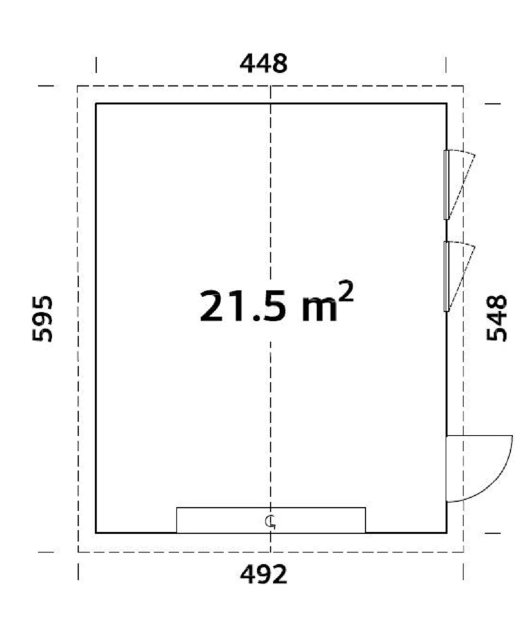 Elementgarage Andre 21,5 m² Mit Sektionaltor