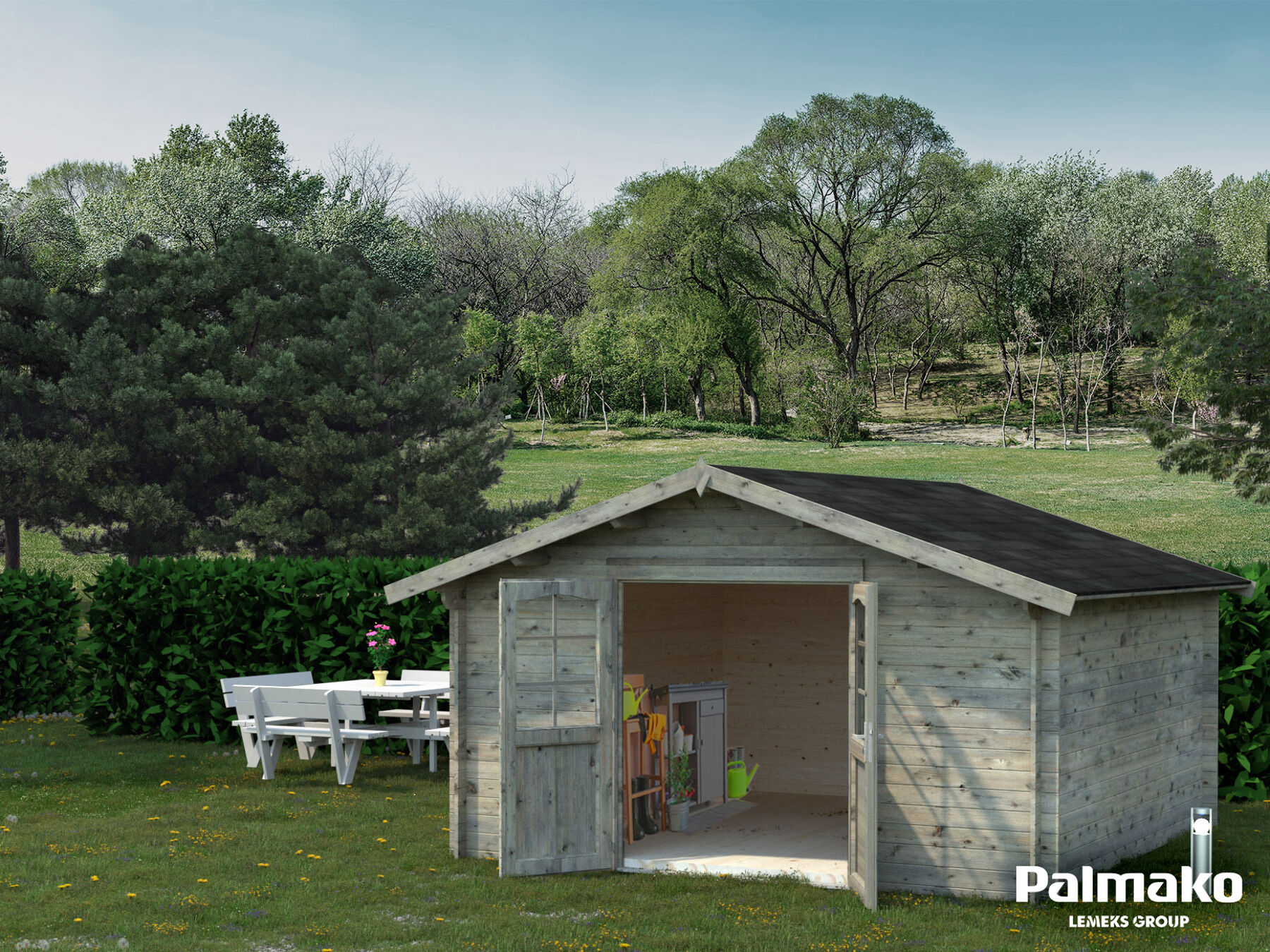 Gartenhaus Lotta 13,9 m² Grau