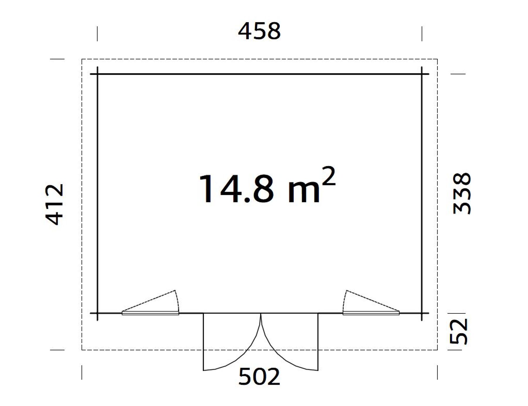 Gartenhaus Bret 14,8 m² Transparent 