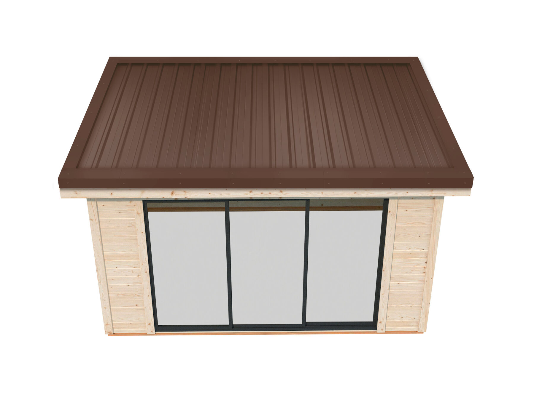 Gartenhaus Alice 9,0 m² mit Trapezblech Braun