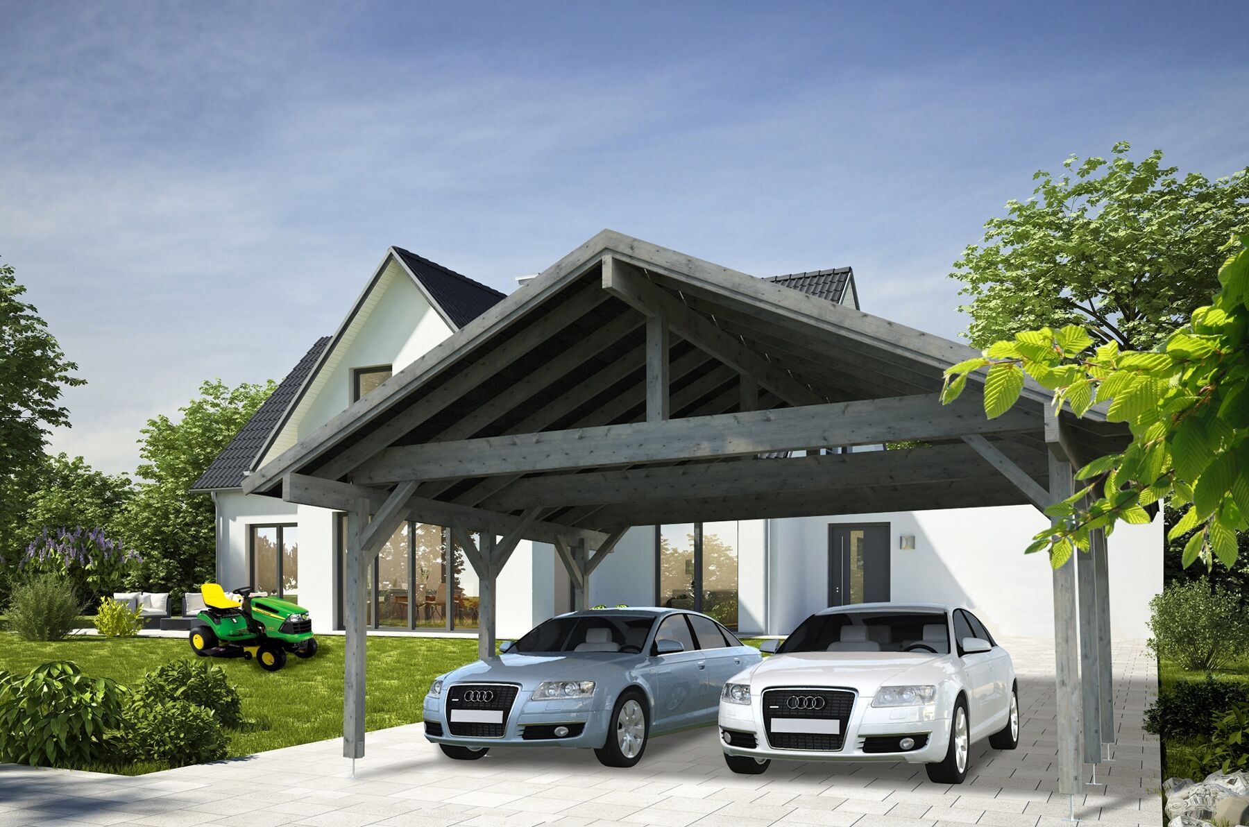 Doppelcarport Robert 20,6 m² Grau