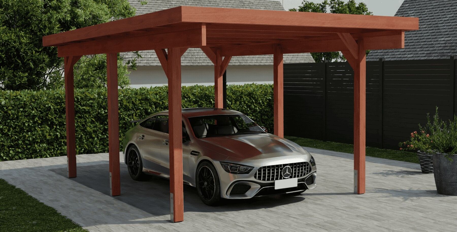 Veranda, Auto, Terrasse, Pergola, Rad