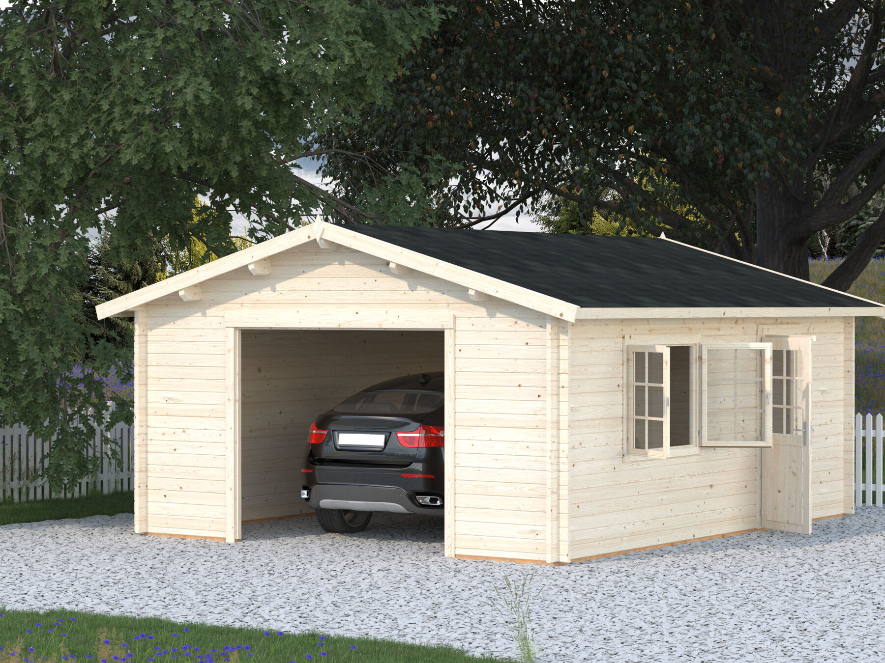 Holzgarage Roger 23,9 m² Ohne Tor