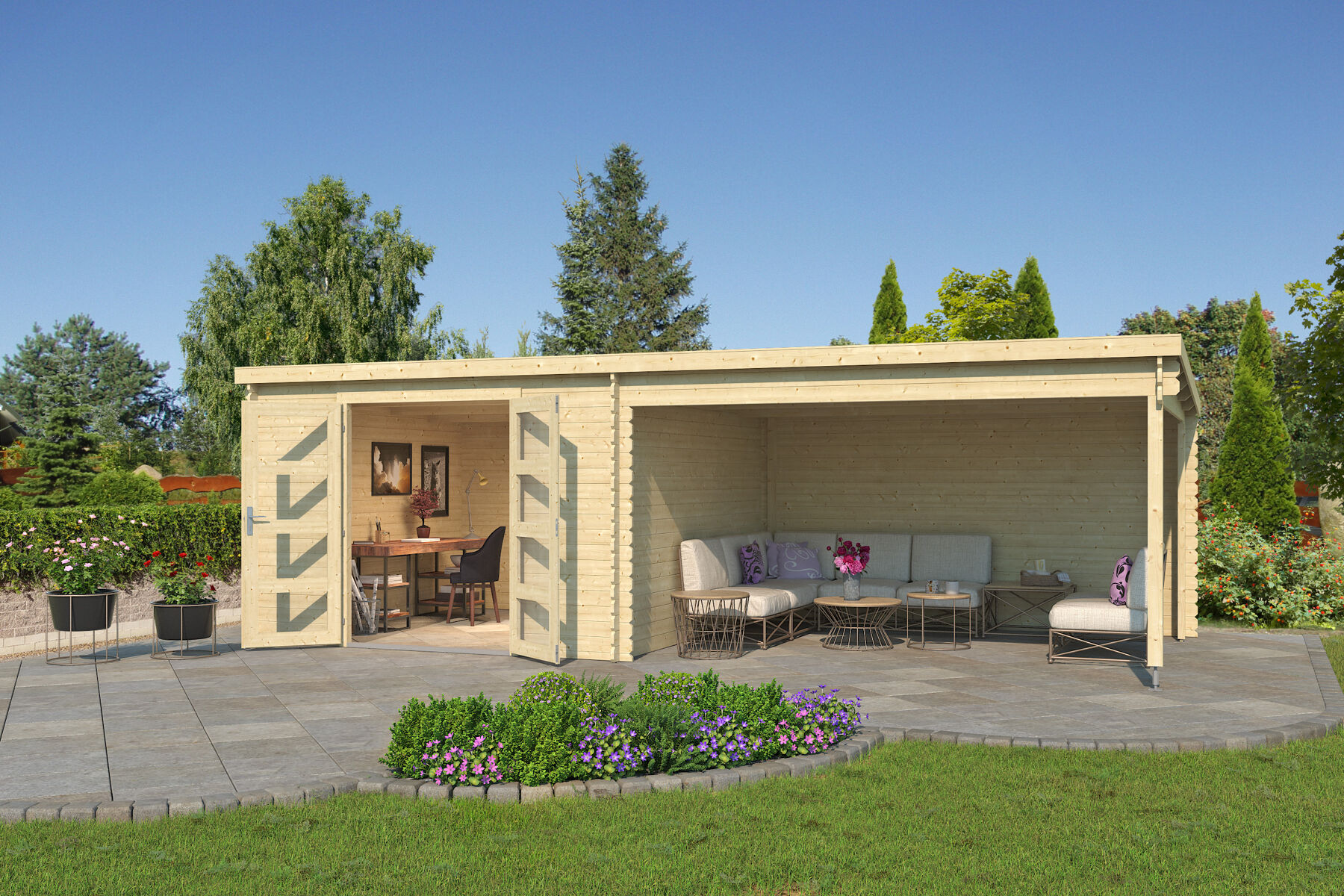 Wohnen, Terrasse, Gras, Innenarchitektur, Hinterhof