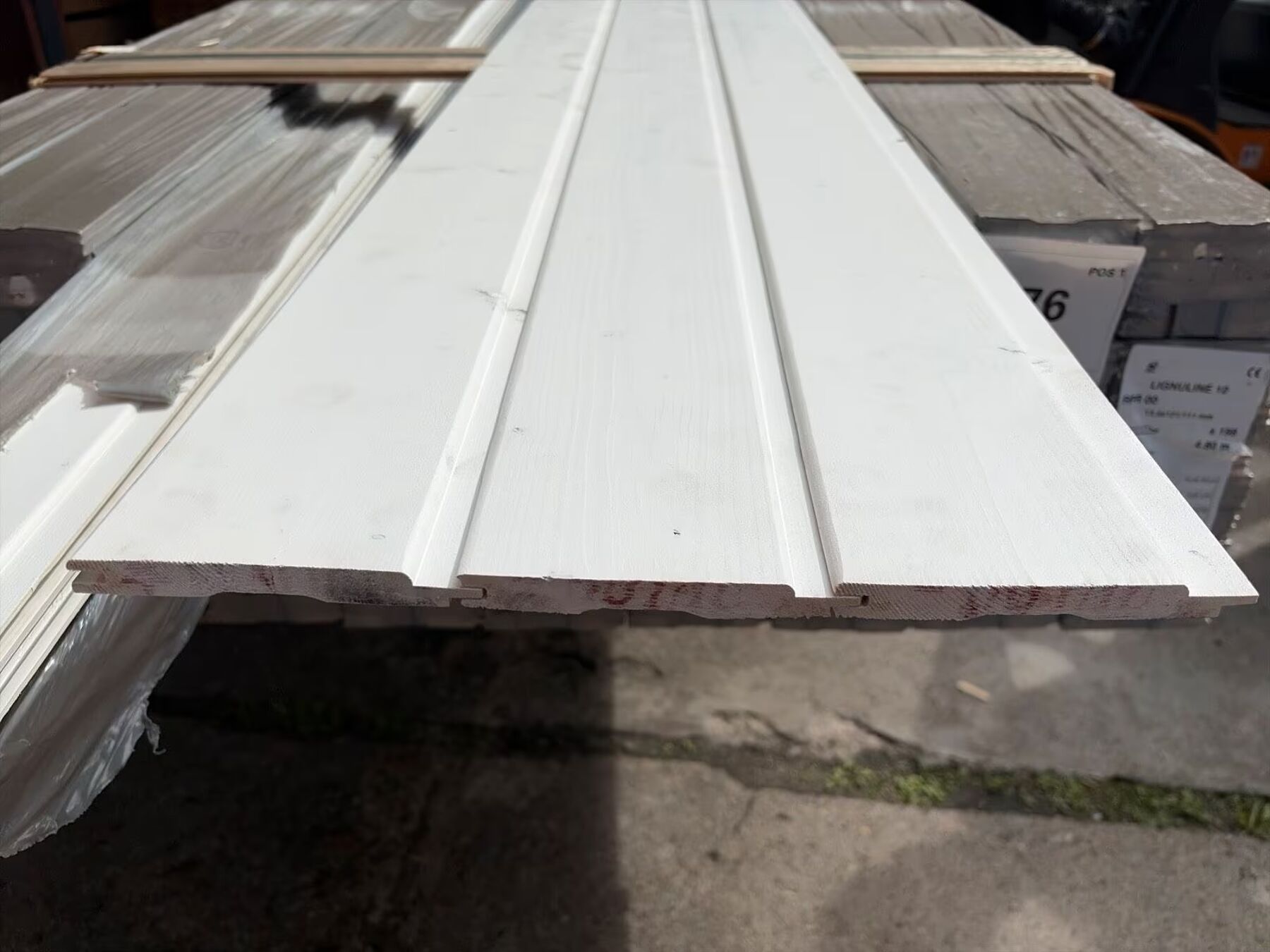 57,49 m² Fichte Profilholz Weiss , 13.5x121x4800 mm