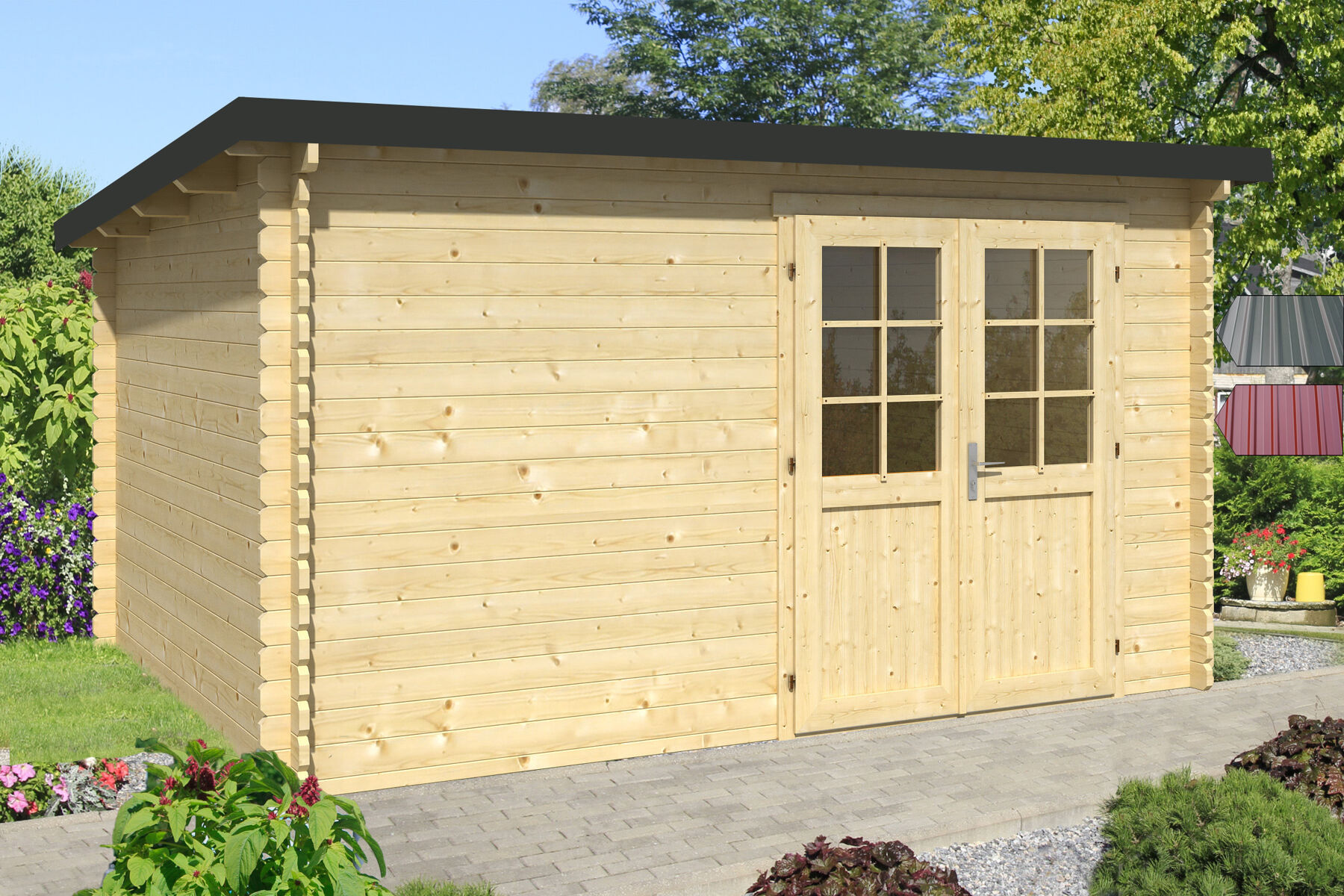 Gartenhaus Evolution 34C inkl. Trapezblech Dach