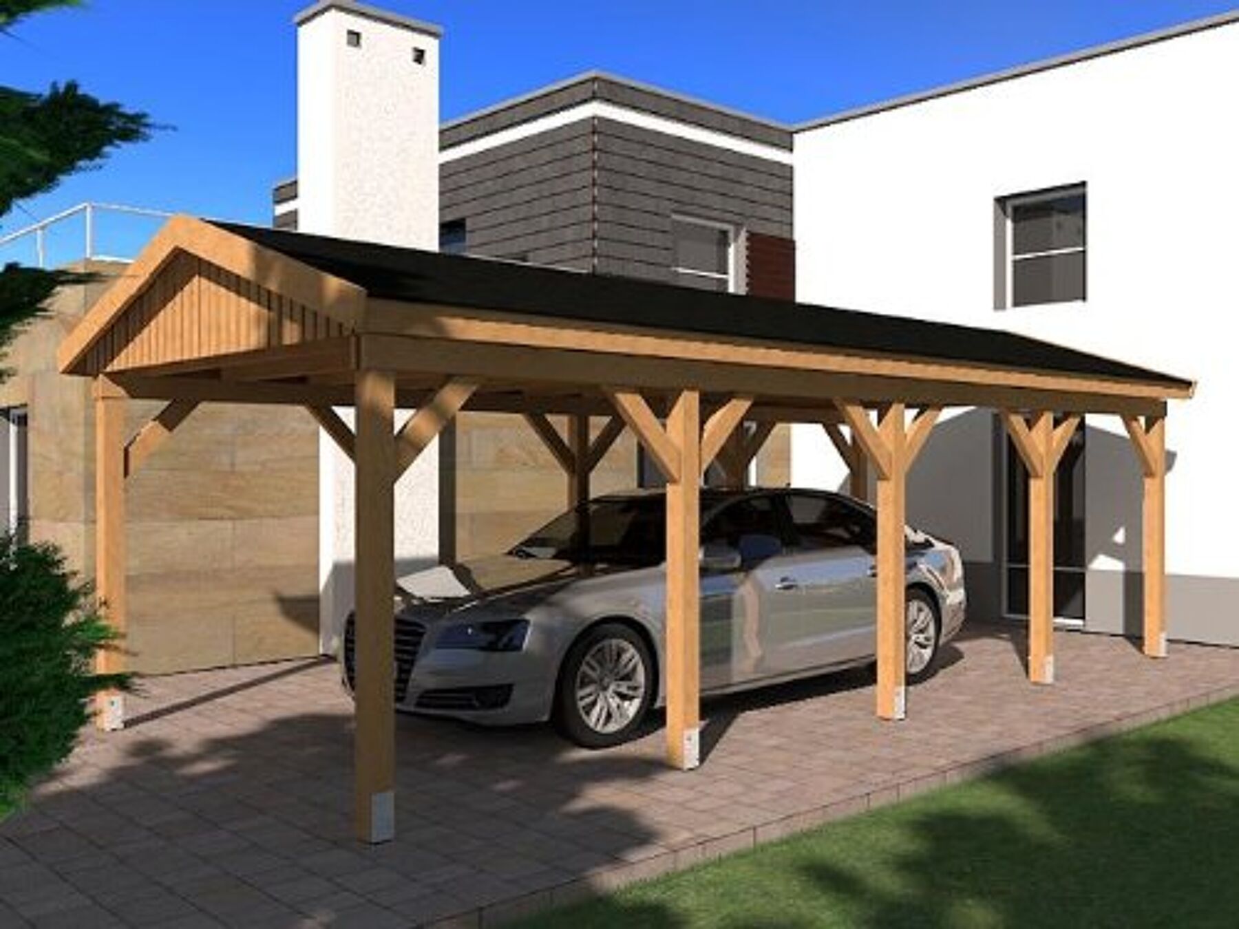 Trapezblechdach für Einzelcarport Juist 2