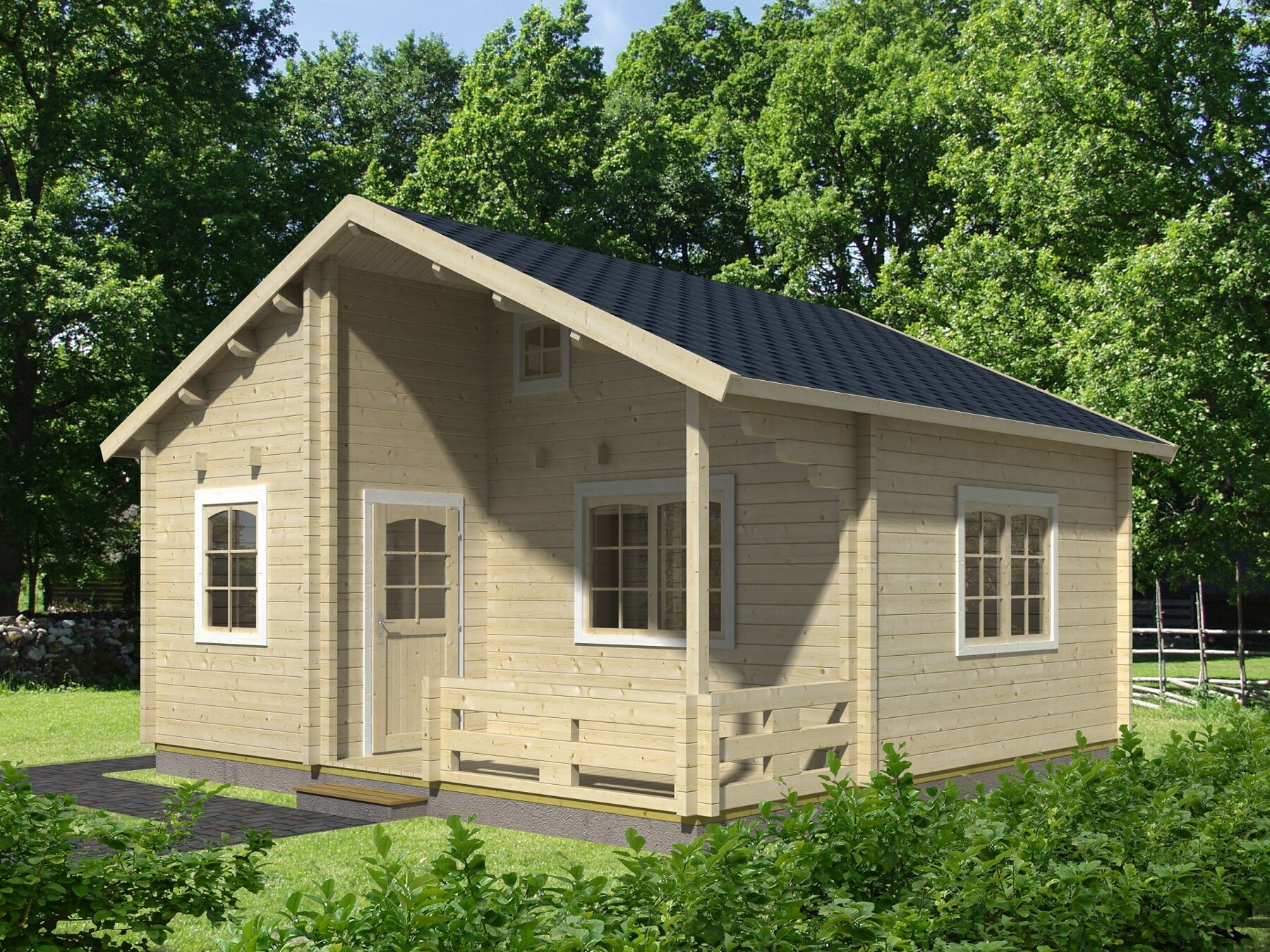 Ferienhaus Emily 40,1+5,2 m² mit Trapezblech Silber