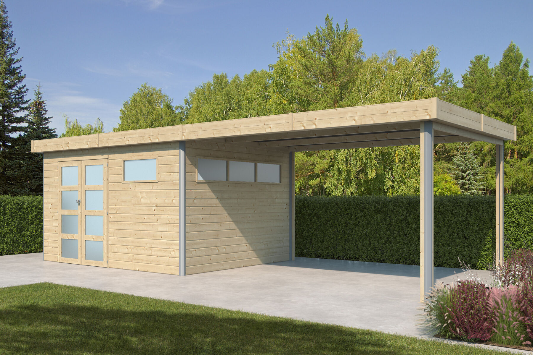 Garage, Drinnen, Gras, Innenarchitektur, Wohnen