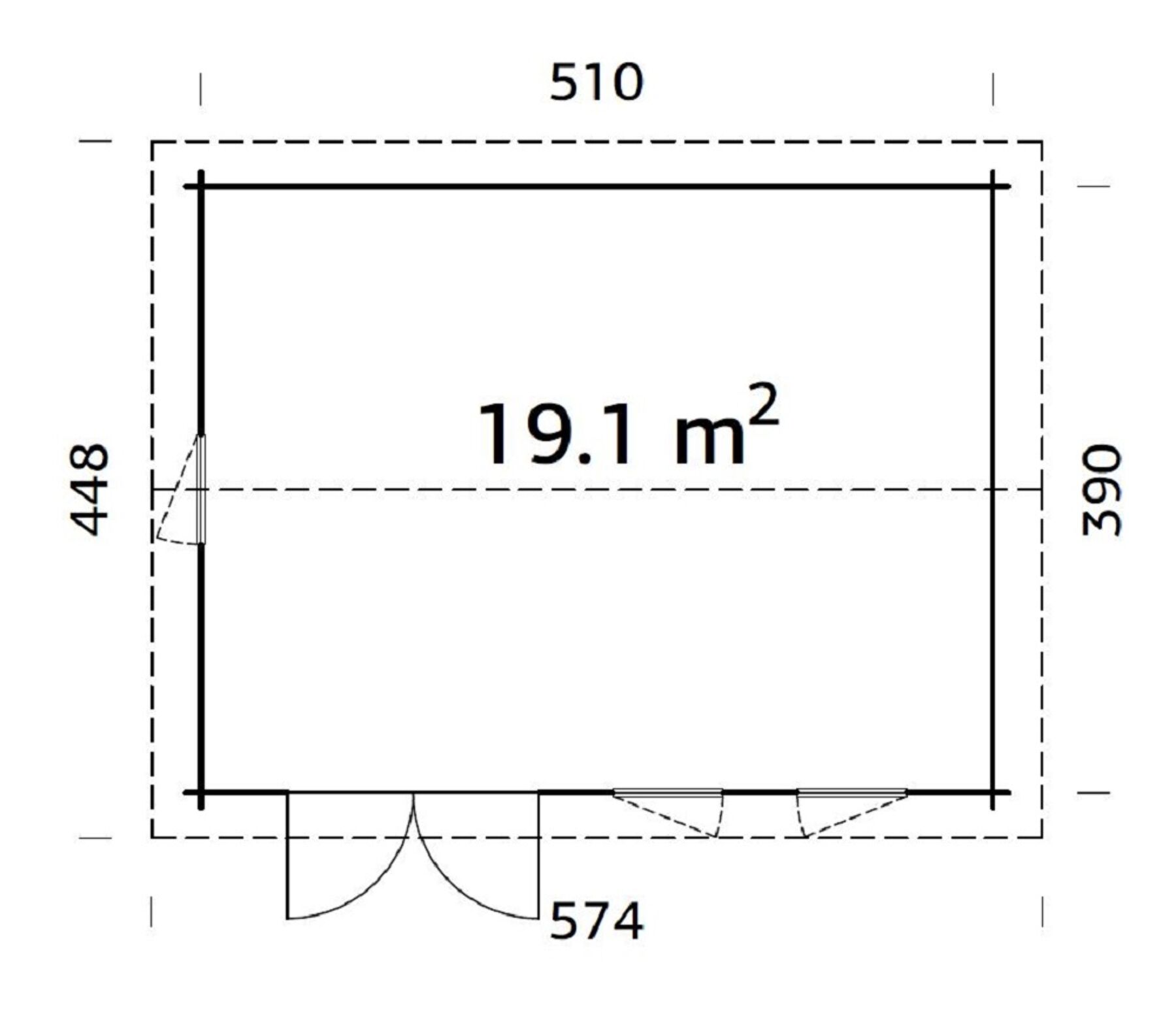 Gartenhaus Iris 19,1 m² Transparent 