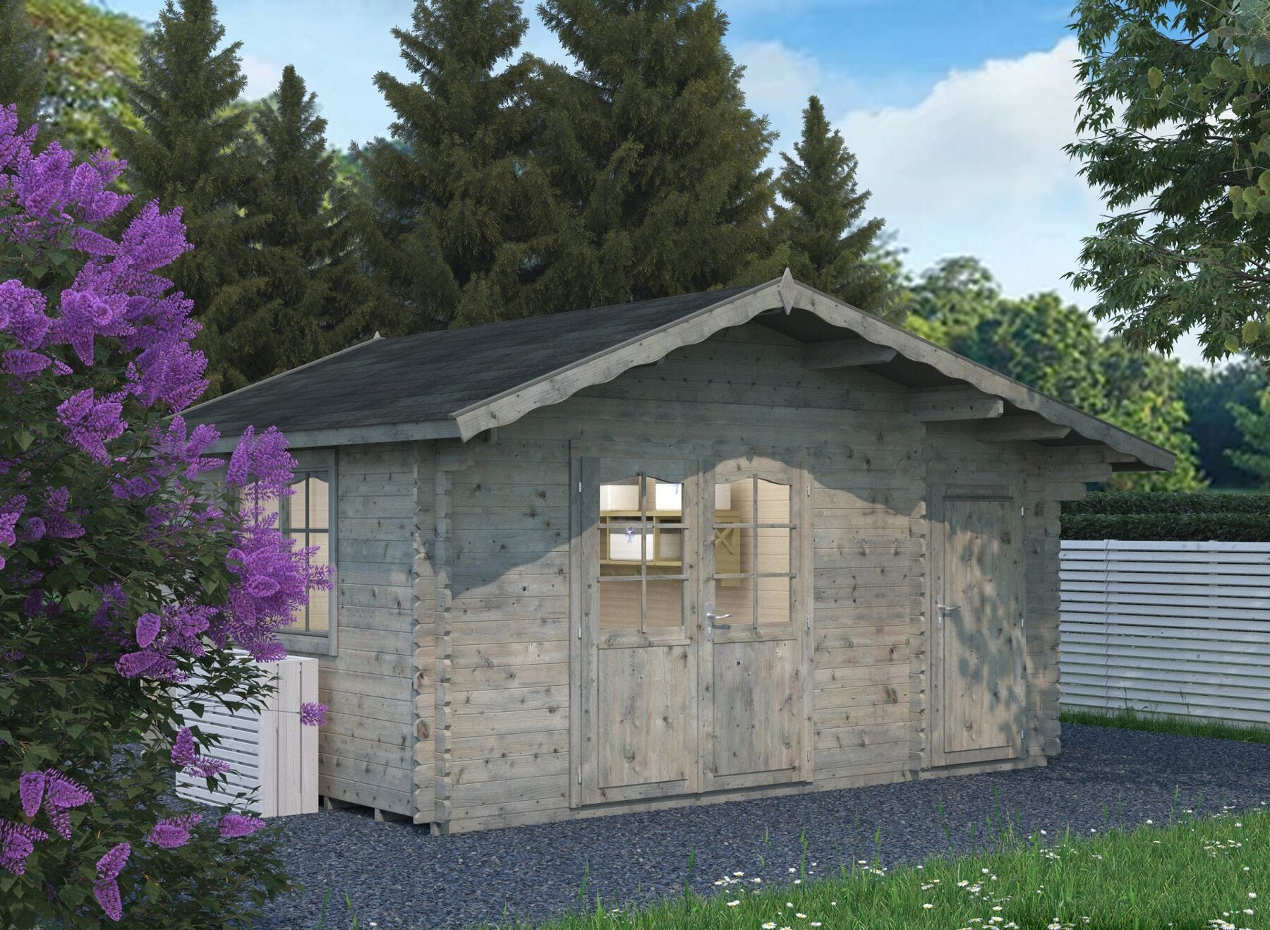 Palmako Gartenhaus Emma 14,2 m² Grau 