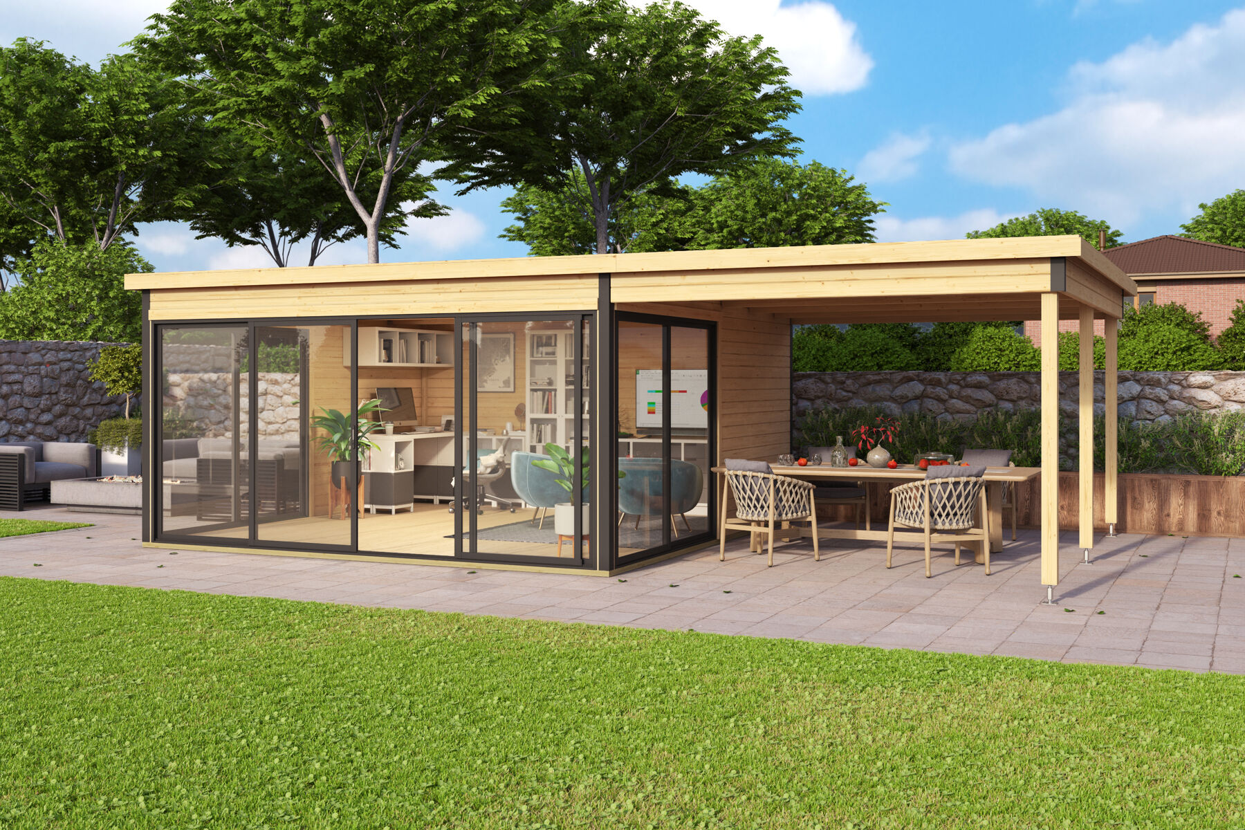 Dachverlängerung Für Gartenhaus Domeo 5