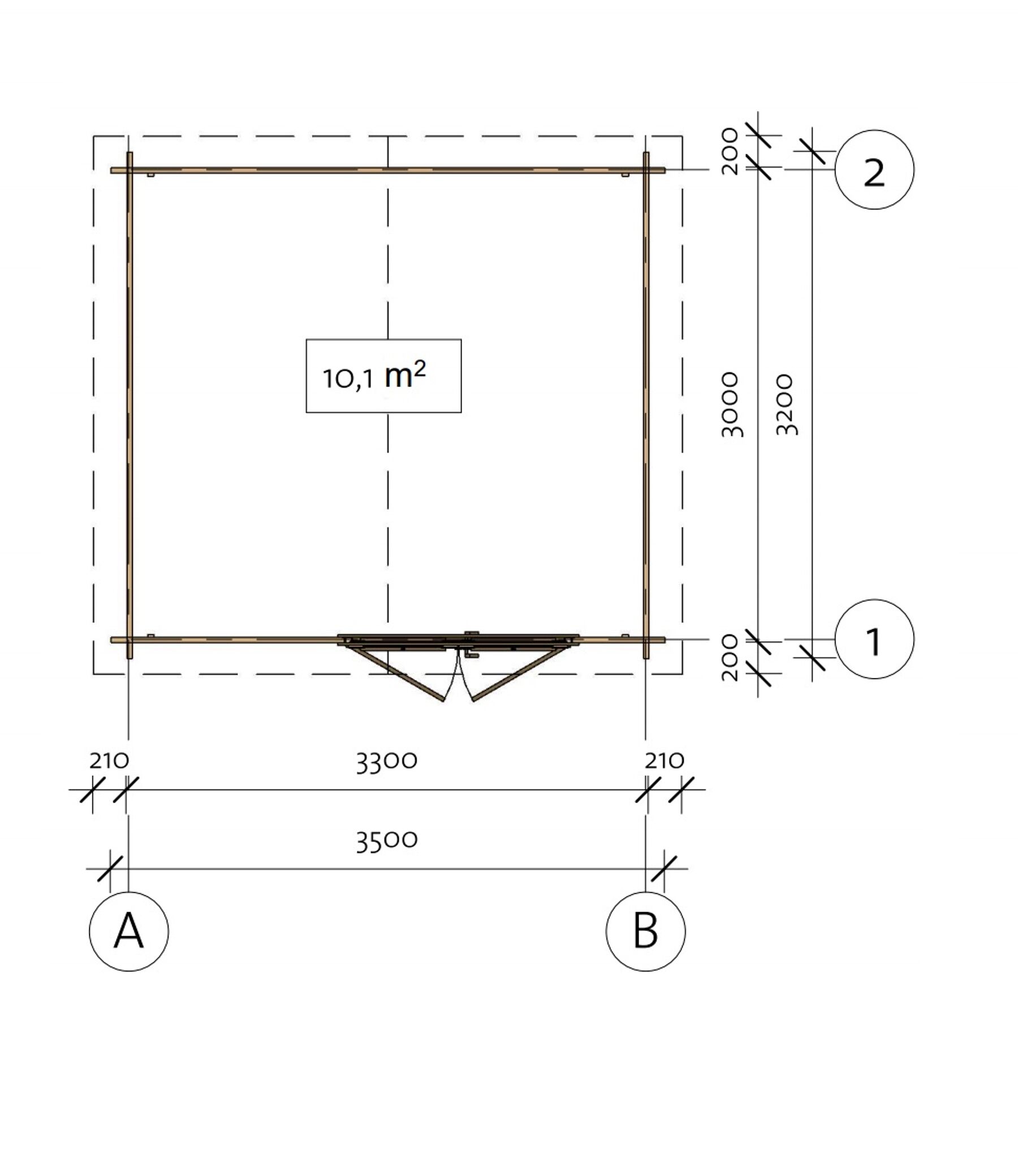 Gartenhaus Evolution 34B, + Kostenloses Trapezblech Dach