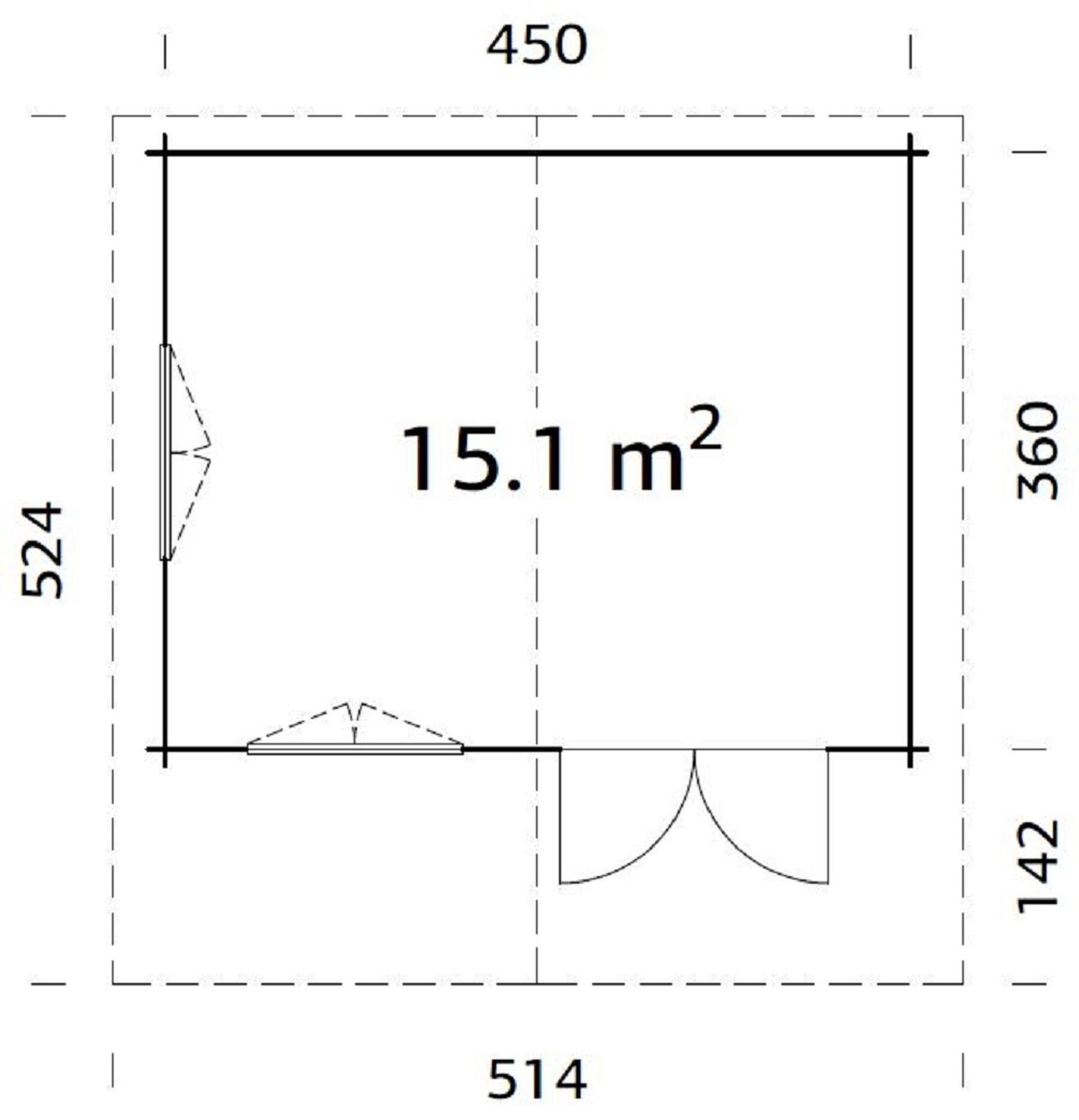 Palmako Gartenhaus Helena 15,1 m² Grau 