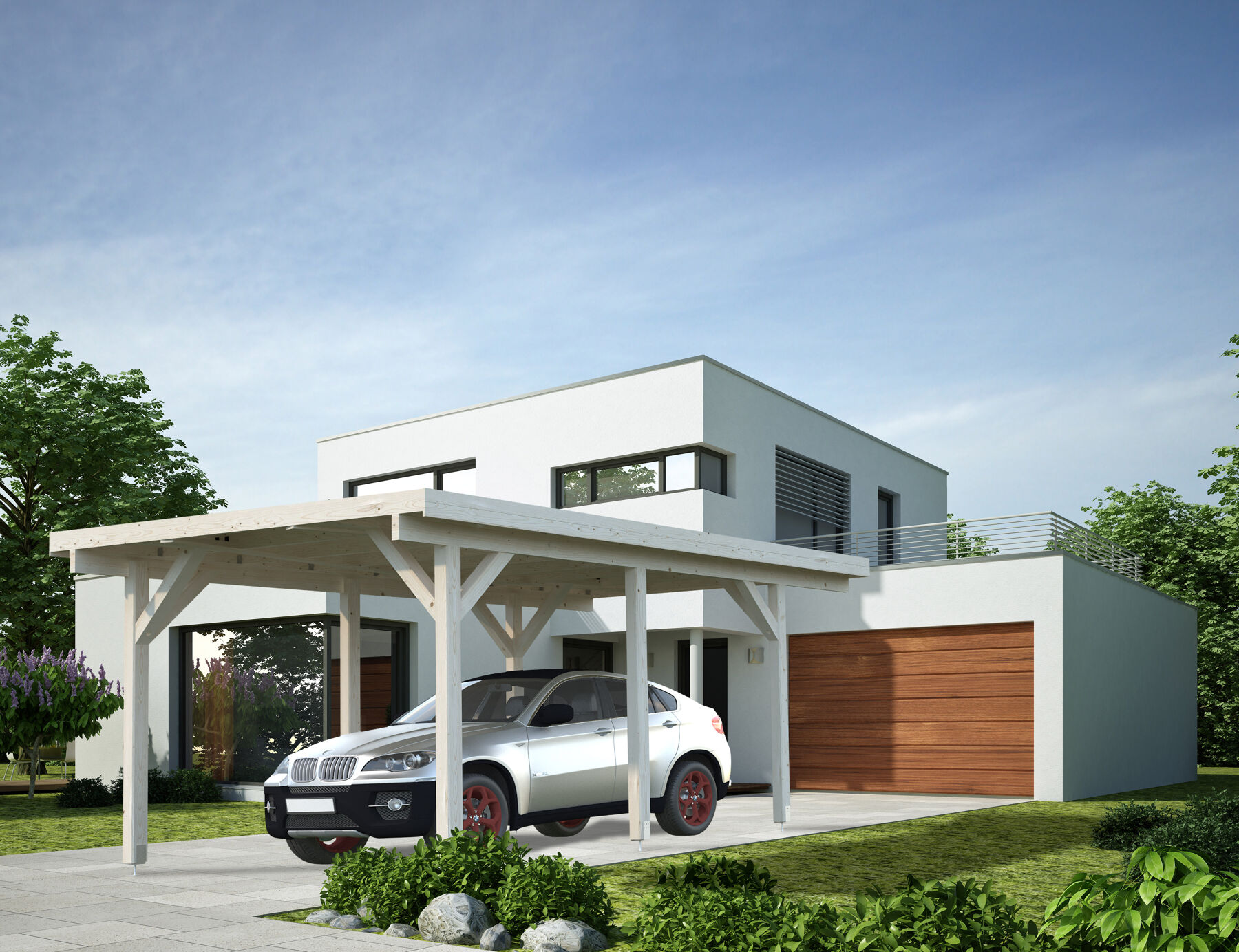 Trapezblechdach für Einzelcarport Karl 11,7 m²