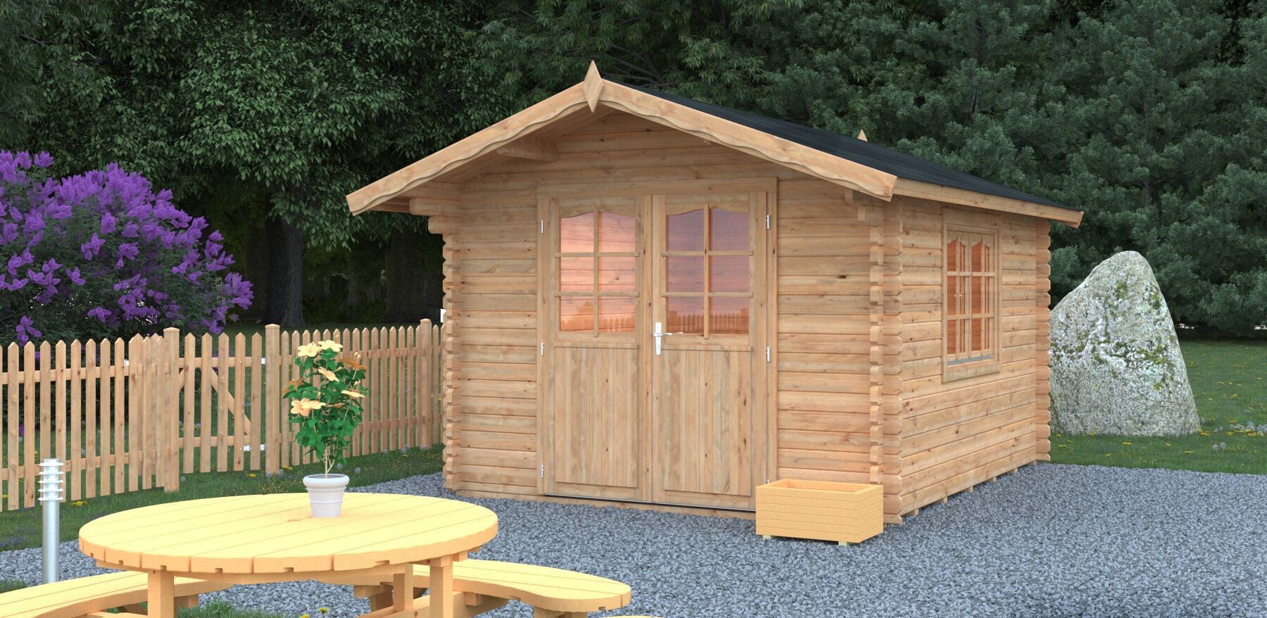Palmako Gartenhaus Sally 10,2 m² Hellbraun 