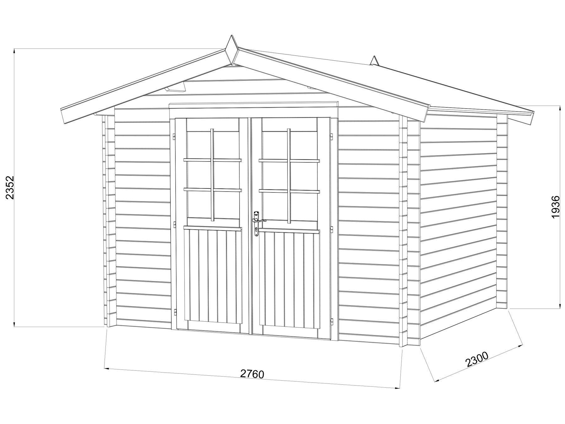 Gartenhaus Valentine 6,1 m² Braun