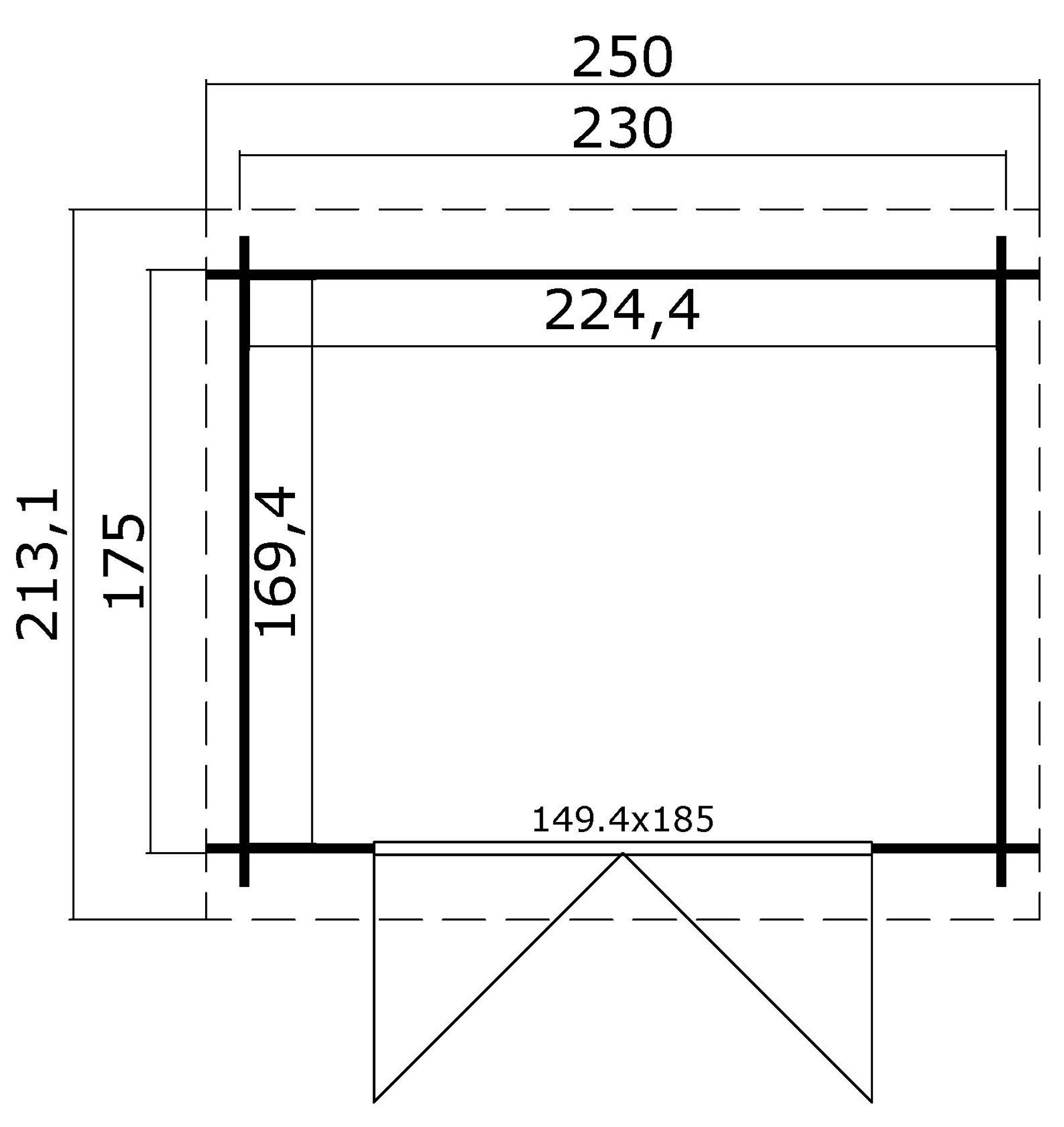 Gerätehaus Indi 175 Carbongrau mit Trapezblech Silber
