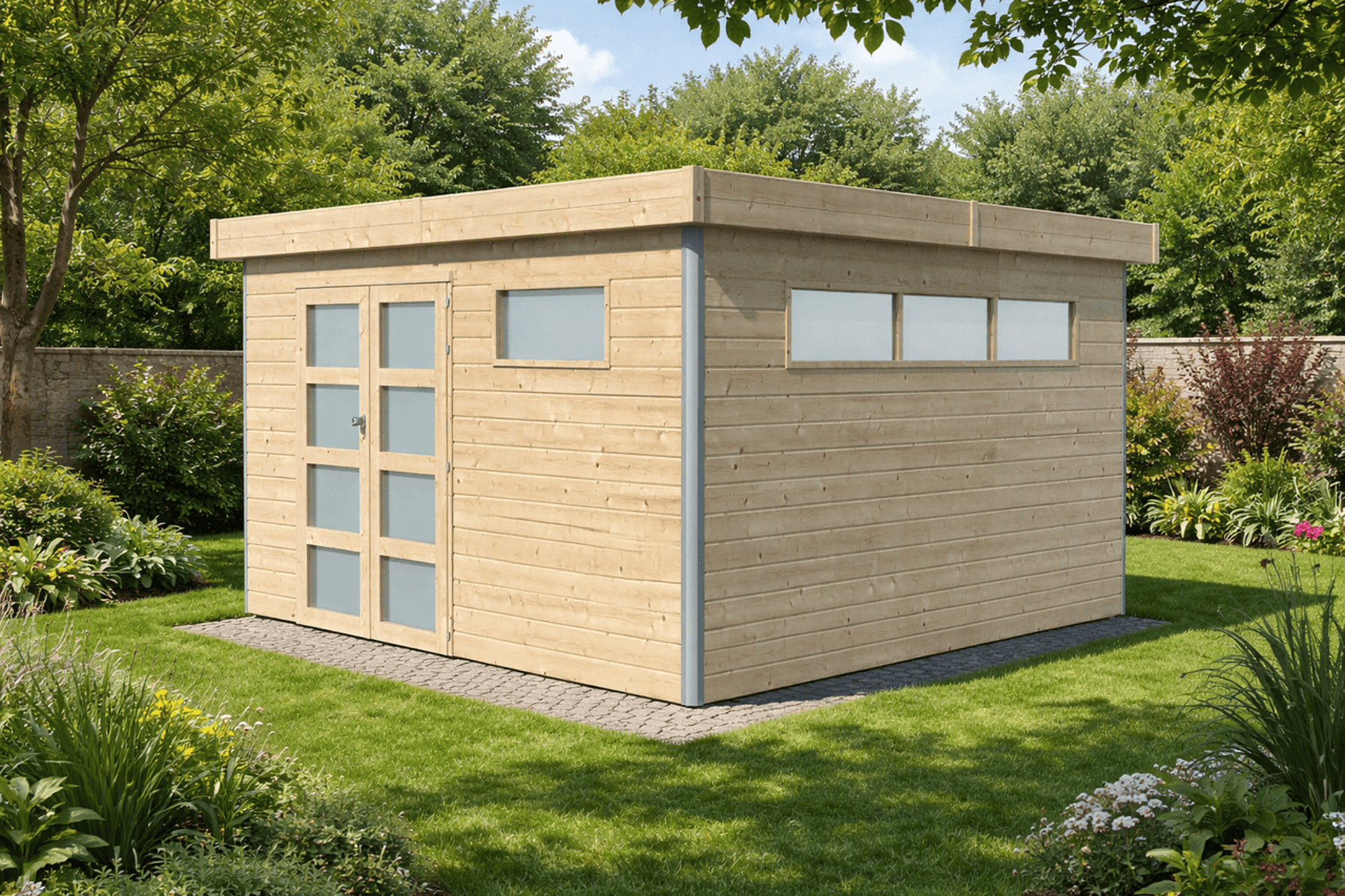 Gartenhaus Sven 3 - 14,39 m² inkl. Trapezblechdach Anthrazit