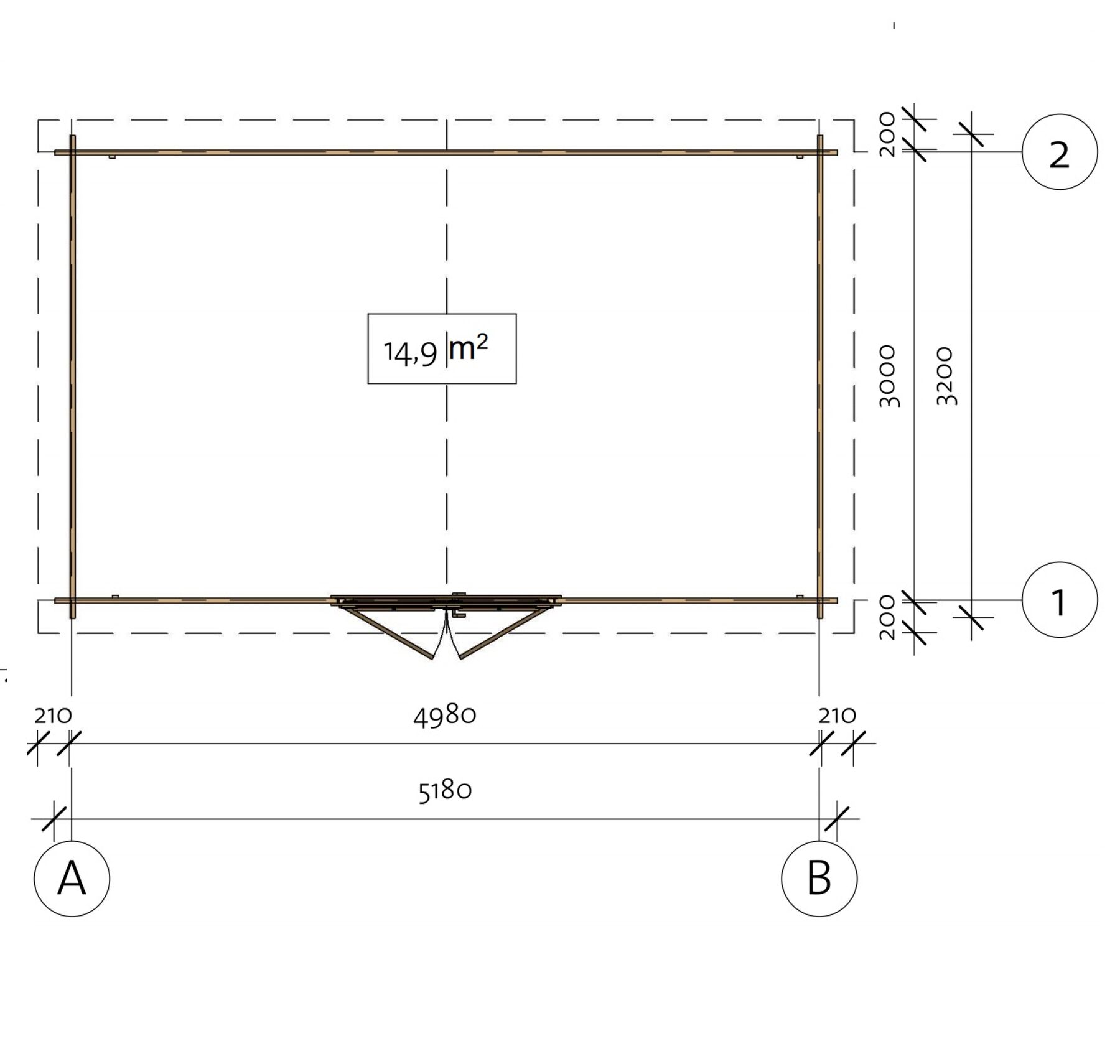 Gartenhaus Evolution 34E, + Kostenloses Trapezblech Dach