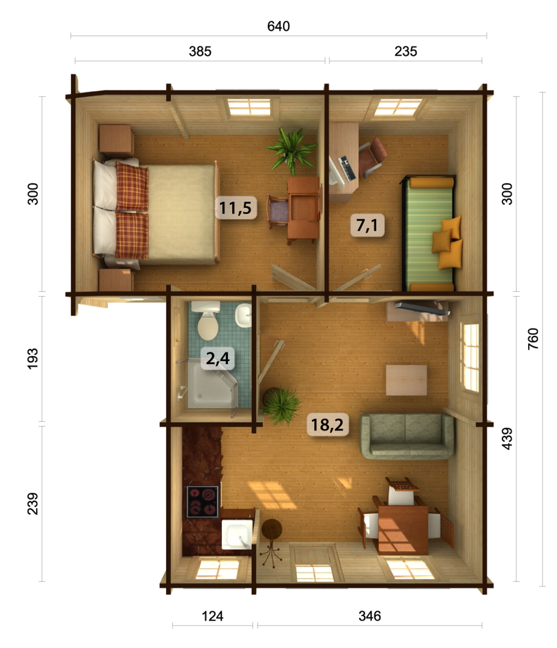 Ferienhaus Emily 39,2 m²