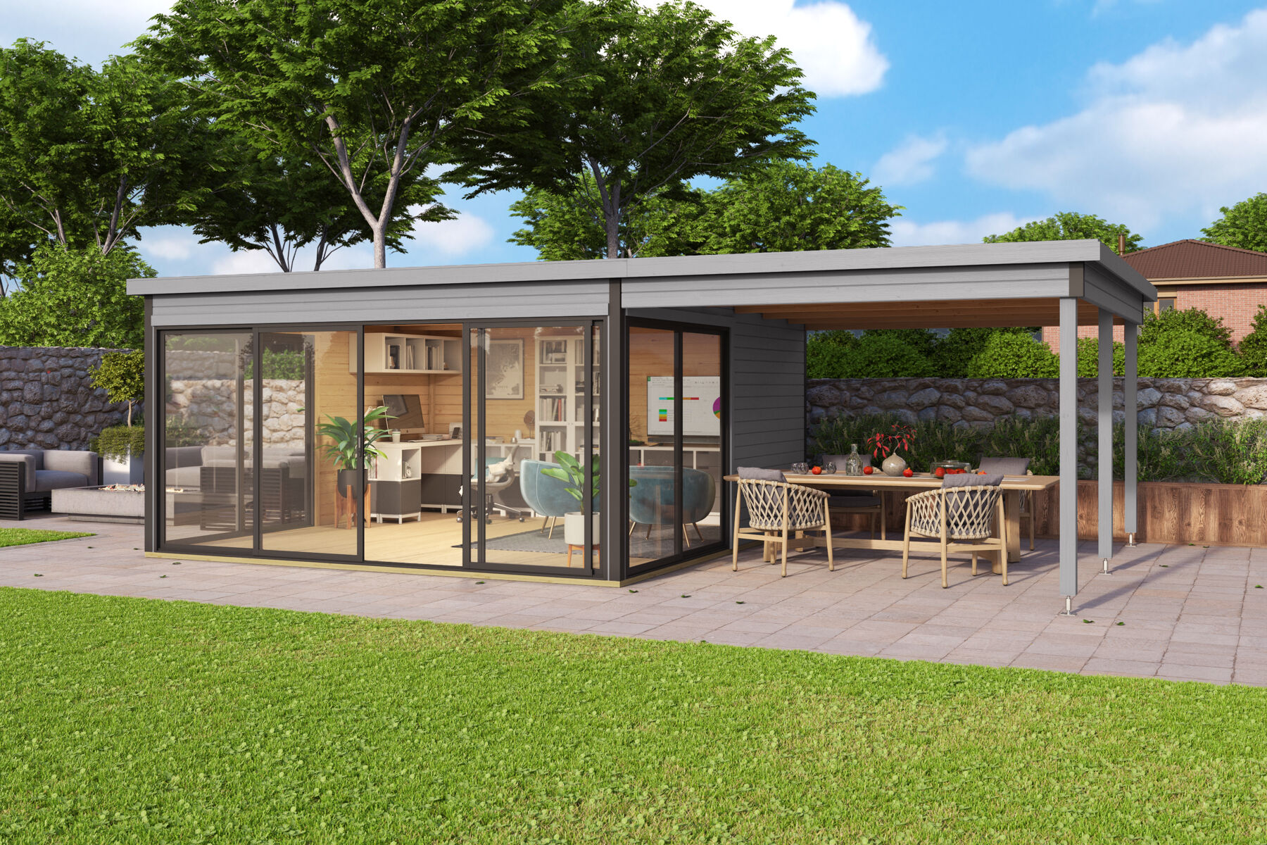 Dachverlängerung Für Gartenhaus Domeo 5