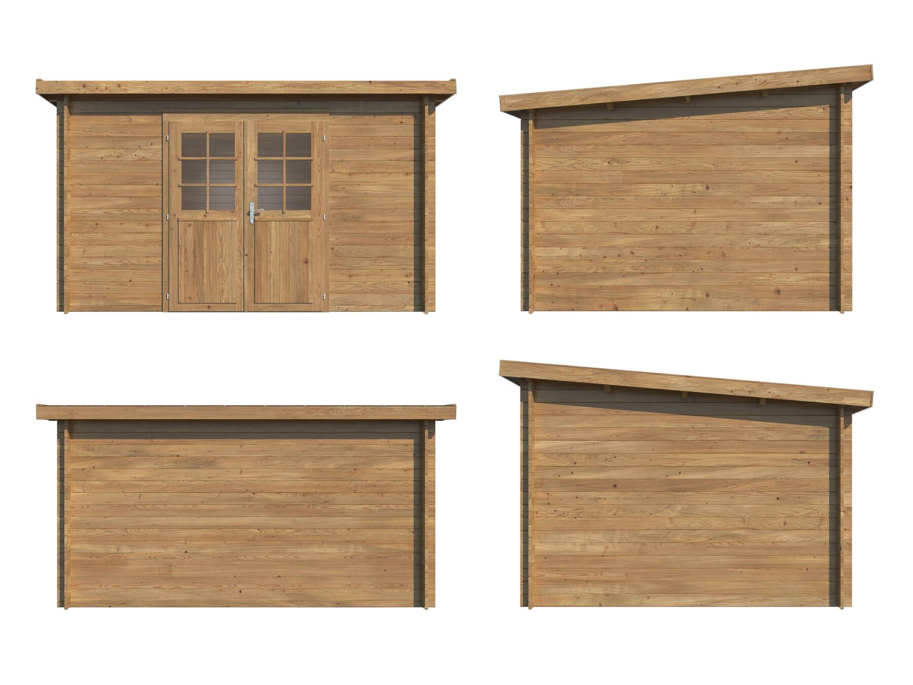 Gartenhaus Alice 9,0 m² mit Trapezblech Braun