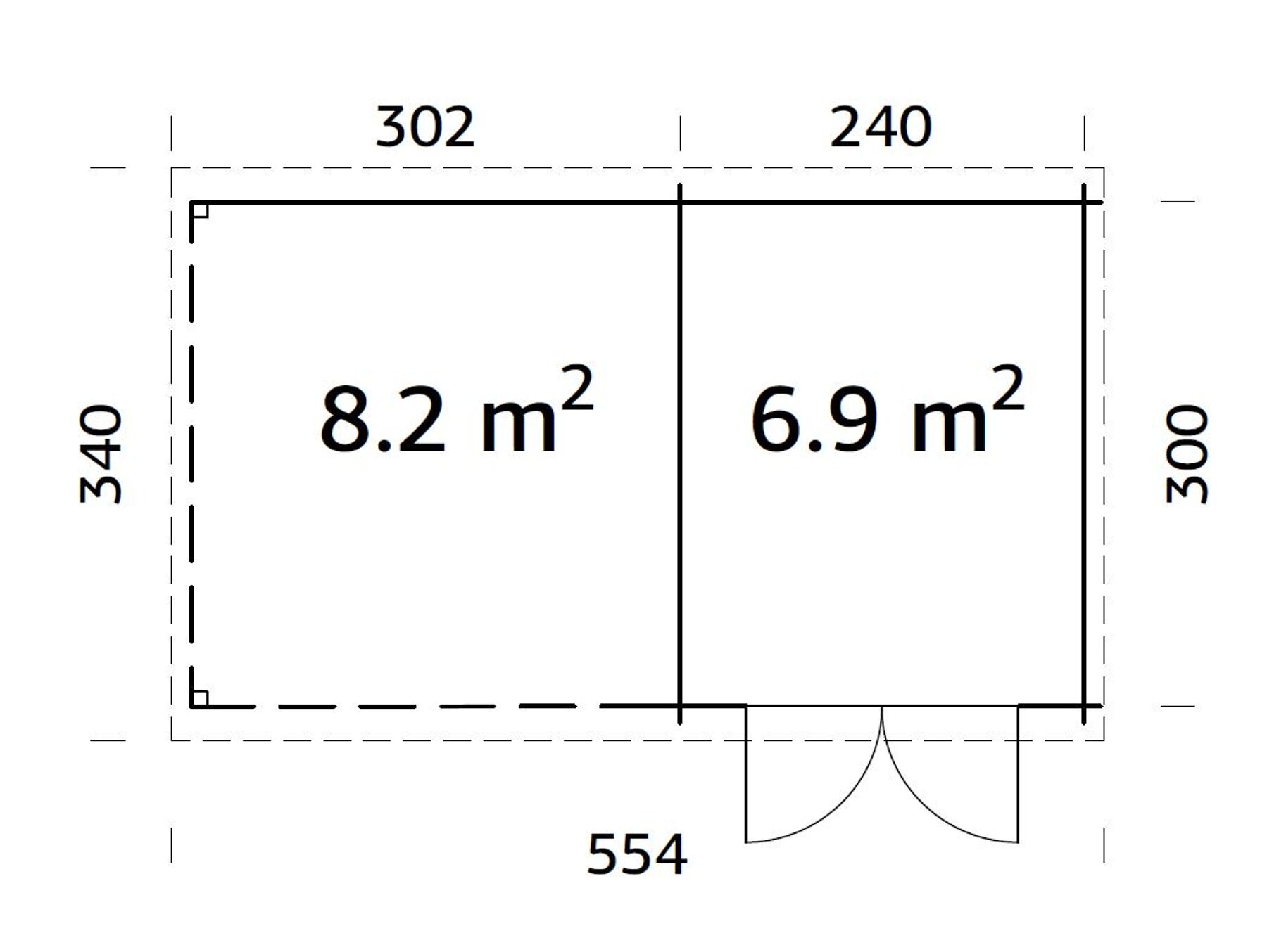Gartenhaus Ella 6,9+8,2 m²