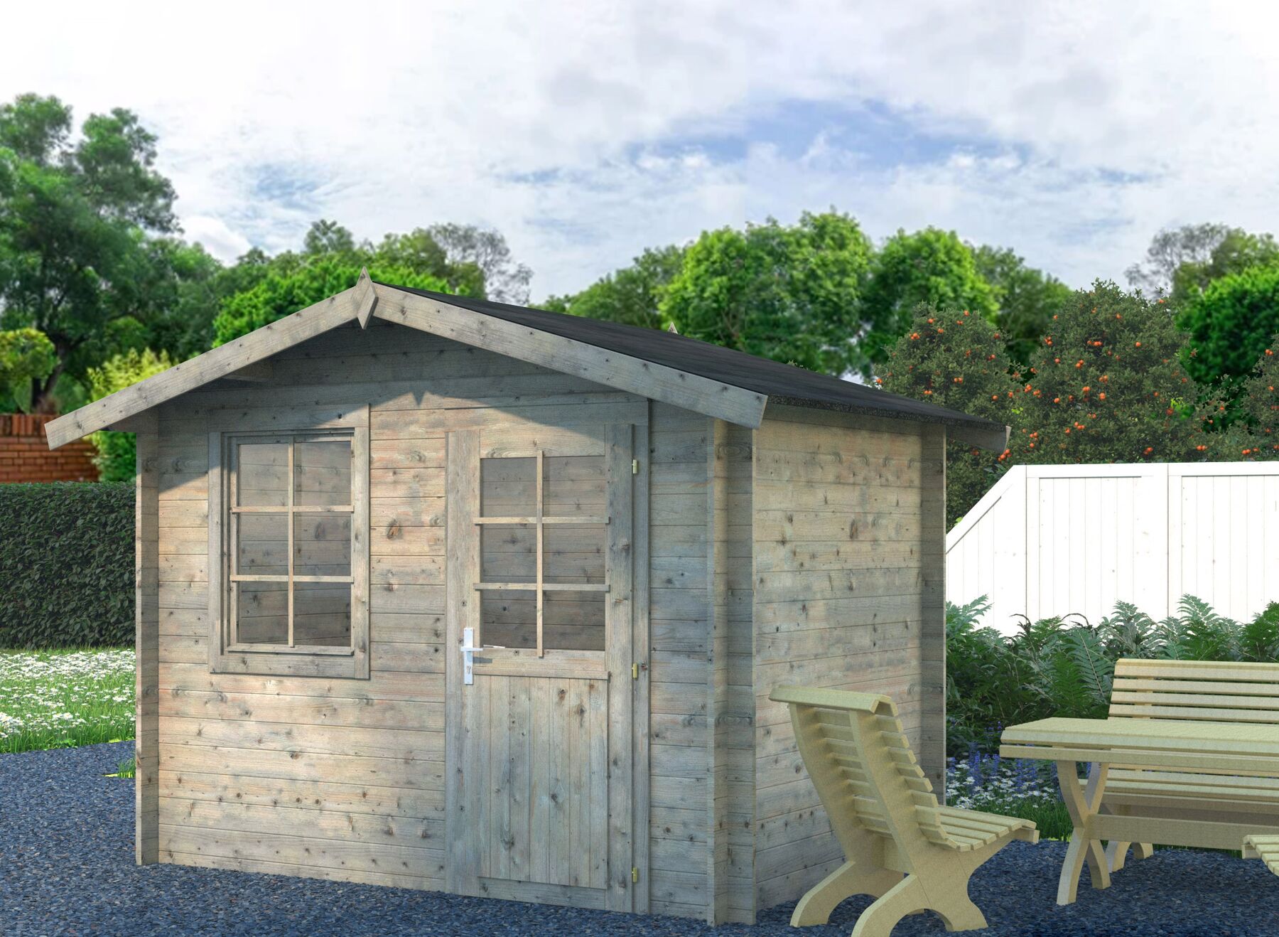 Palmako Gartenhaus Klara 4,7 m² Grau