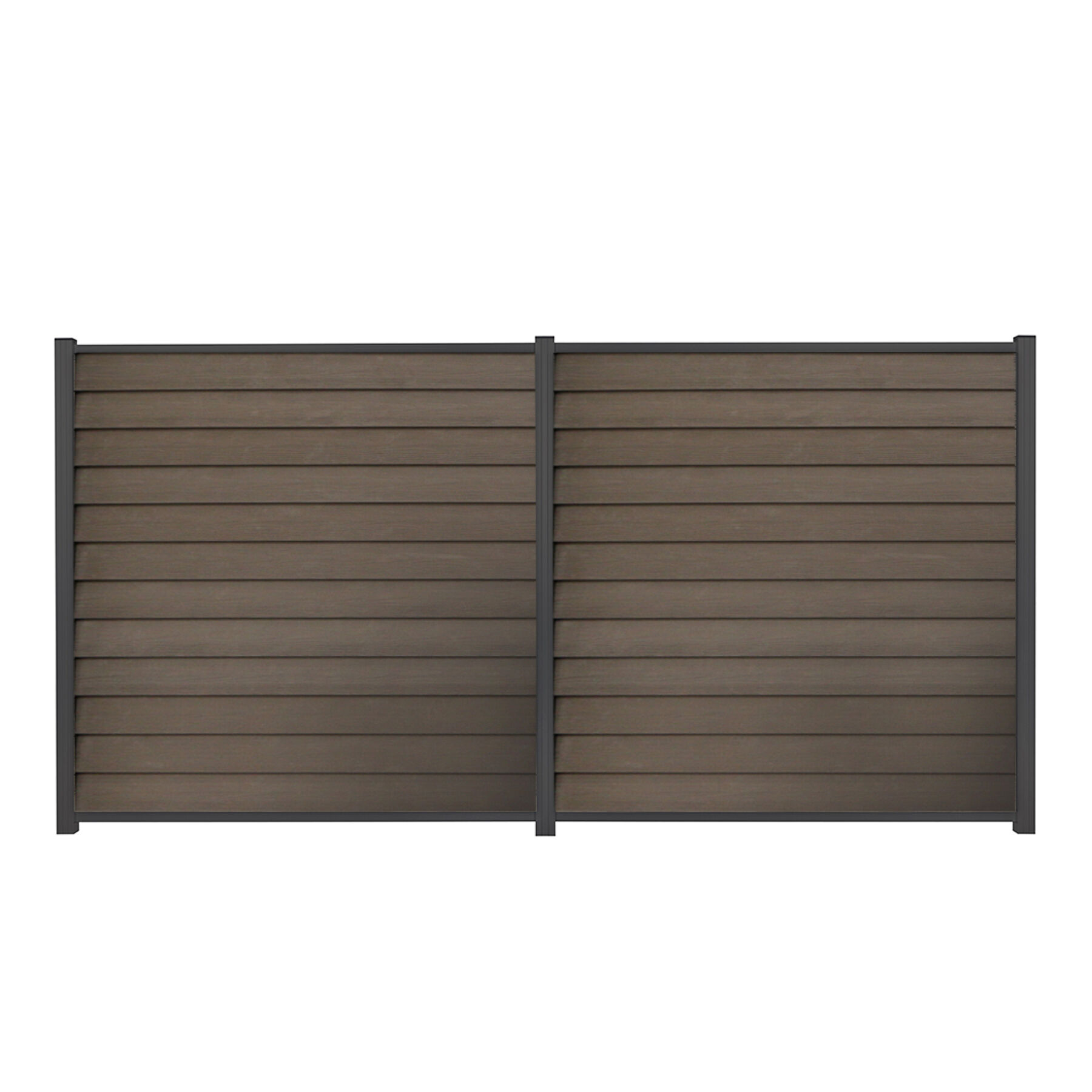 WPC Sichtschutzzaun, Schwedenprofil 2 Braun Holzstruktur 180 x 180 cm  