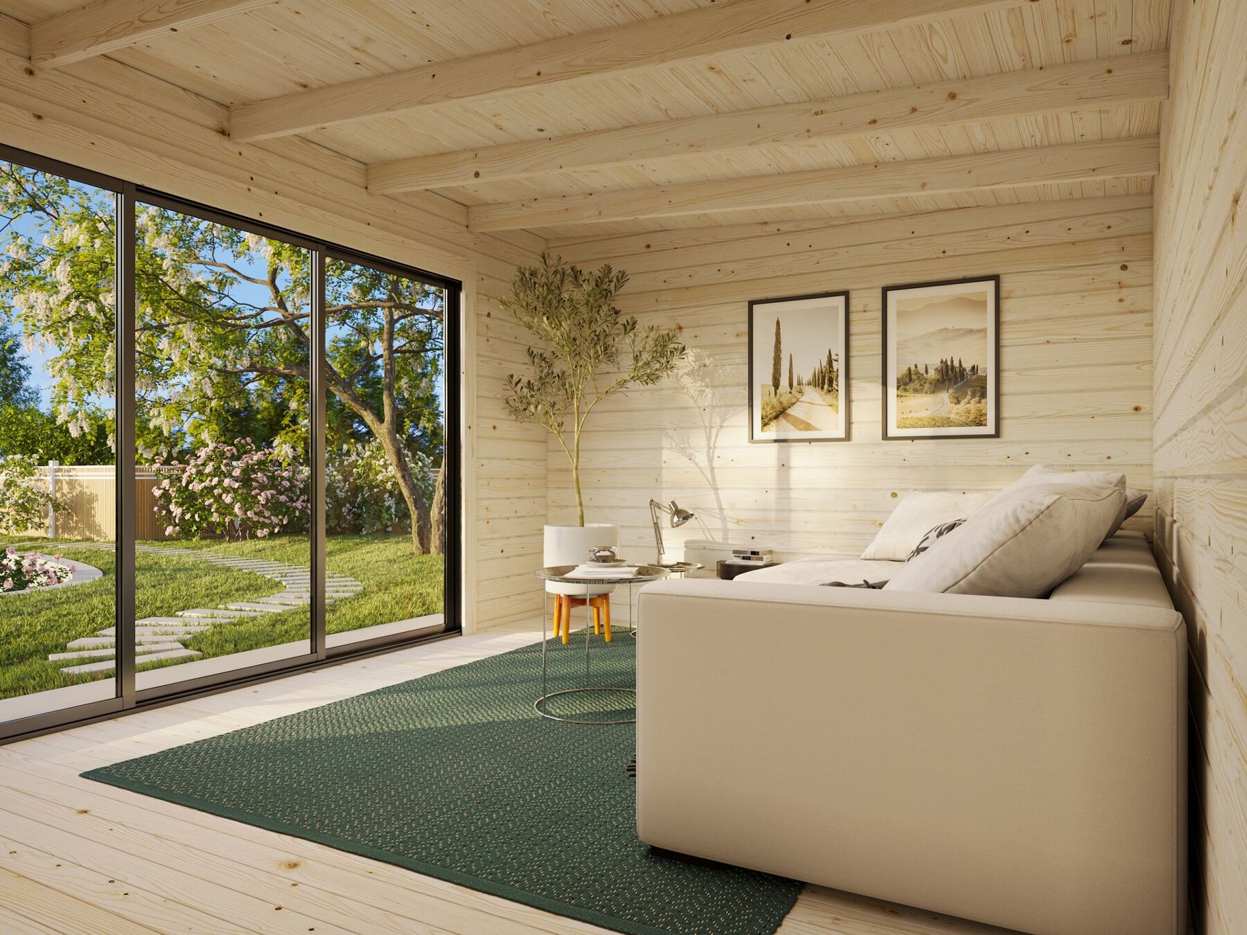 Modernes Gartenhaus Lea 14,2 m² mit Schiebetür Modernes Gartenhaus Lea 14,2 m² mit Schiebetür