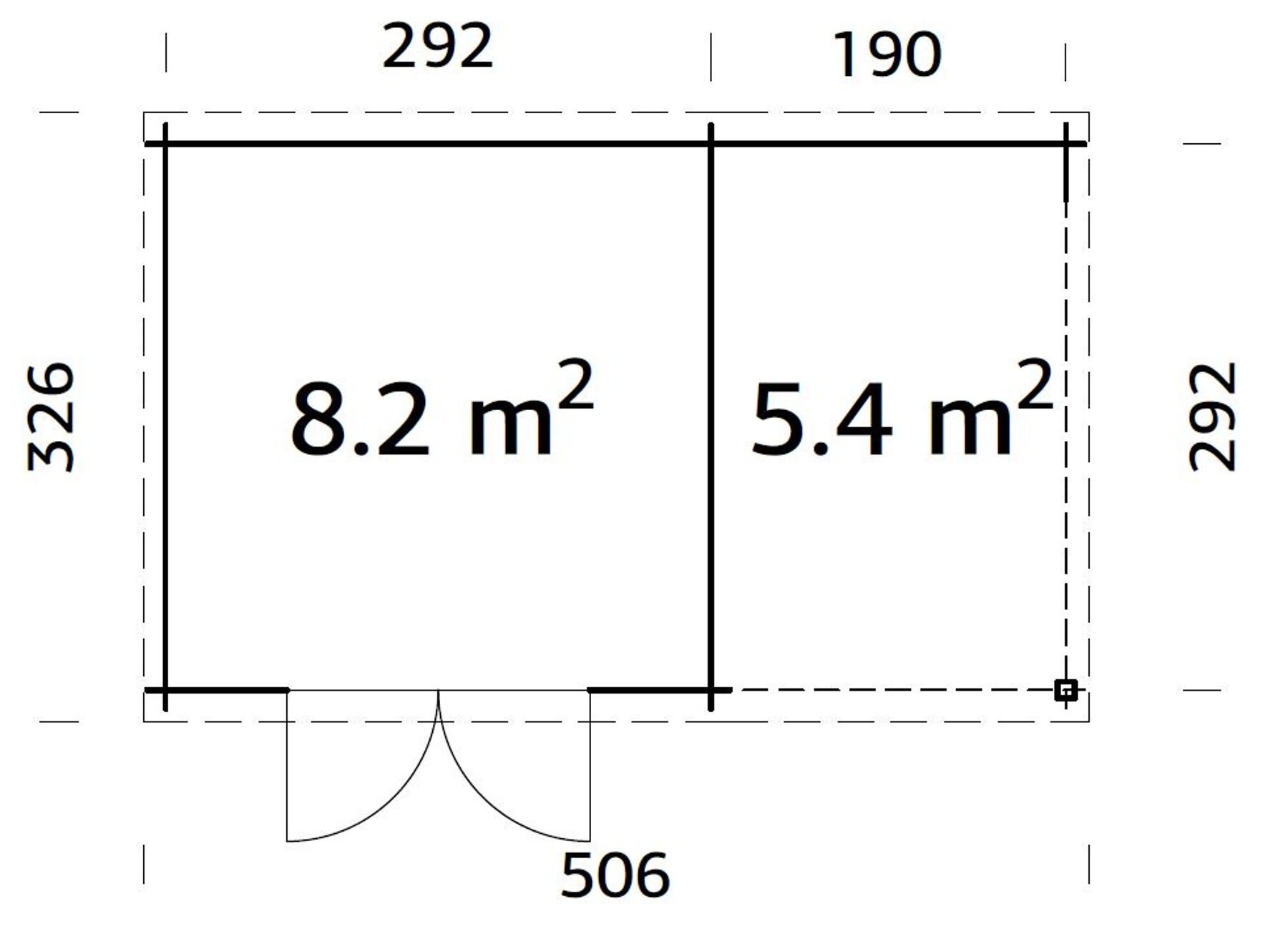 Gartenhaus Jever 3 Mit Anbau I mit Trapezblech Dunkelgrün