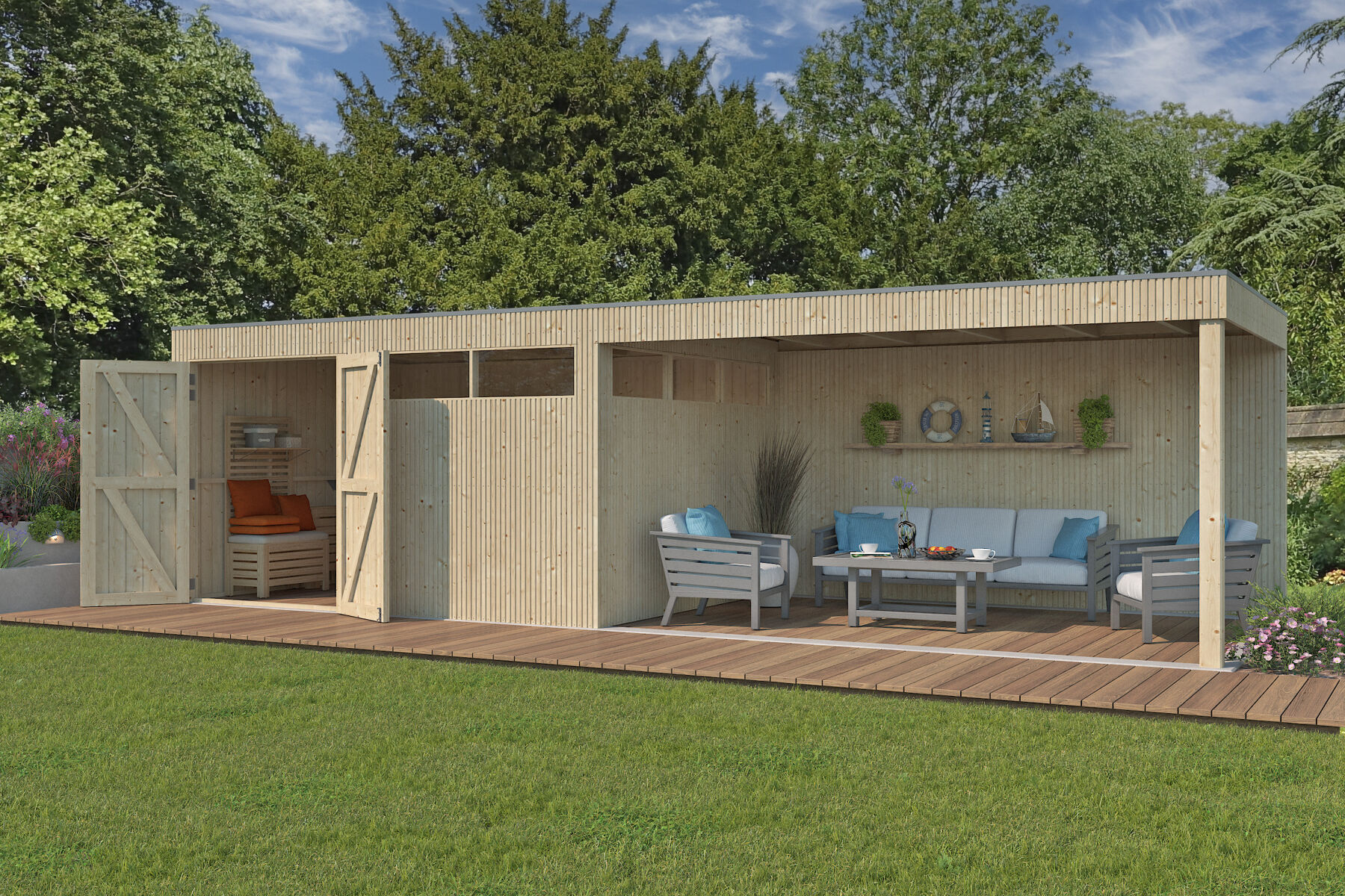 Gras, Innenarchitektur, Hinterhof, Veranda, Rasen