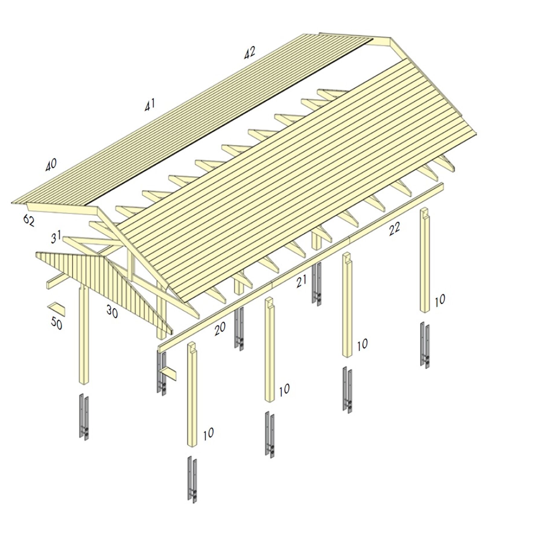 Carport Juist 2 KDI Grün 