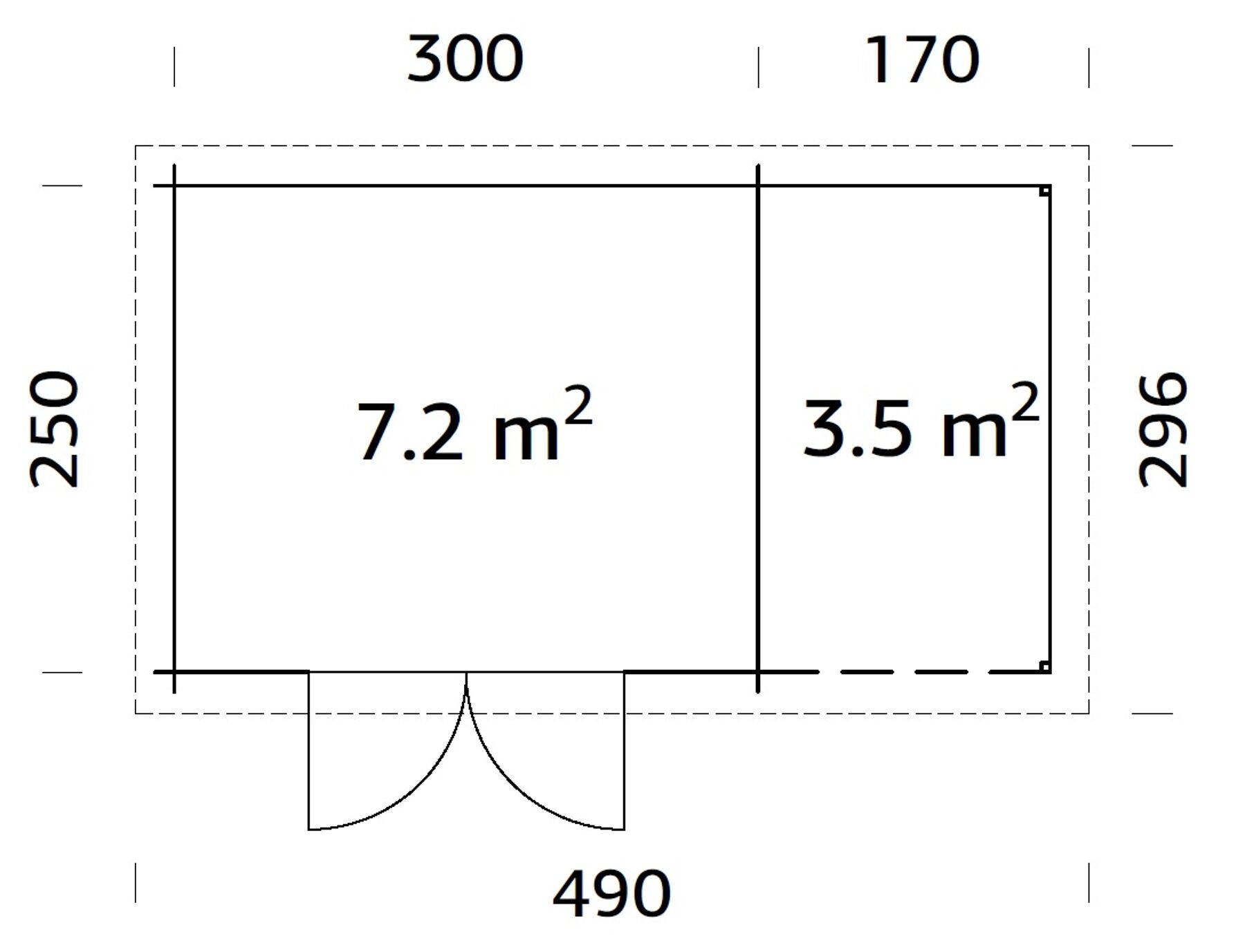 Gartenhaus Jever 2 mit Anbau