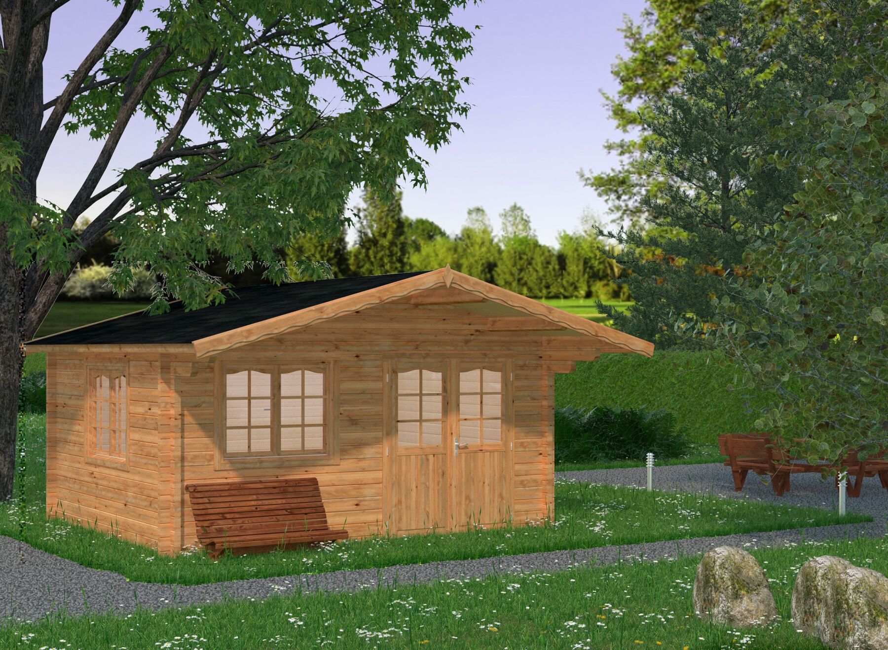 Palmako Gartenhaus Helena 15,1 m² Hellbraun 