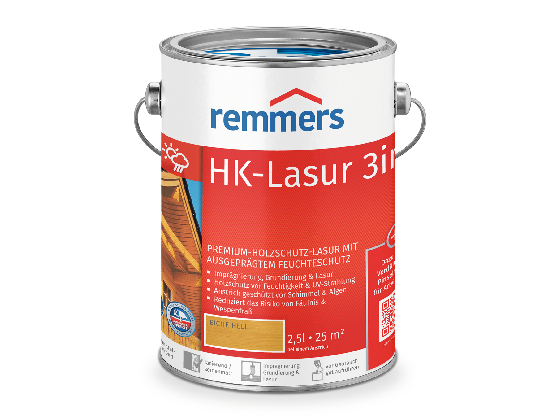 HK Lasur - Premium-Holzschutz 2,5 Liter Eiche Hell