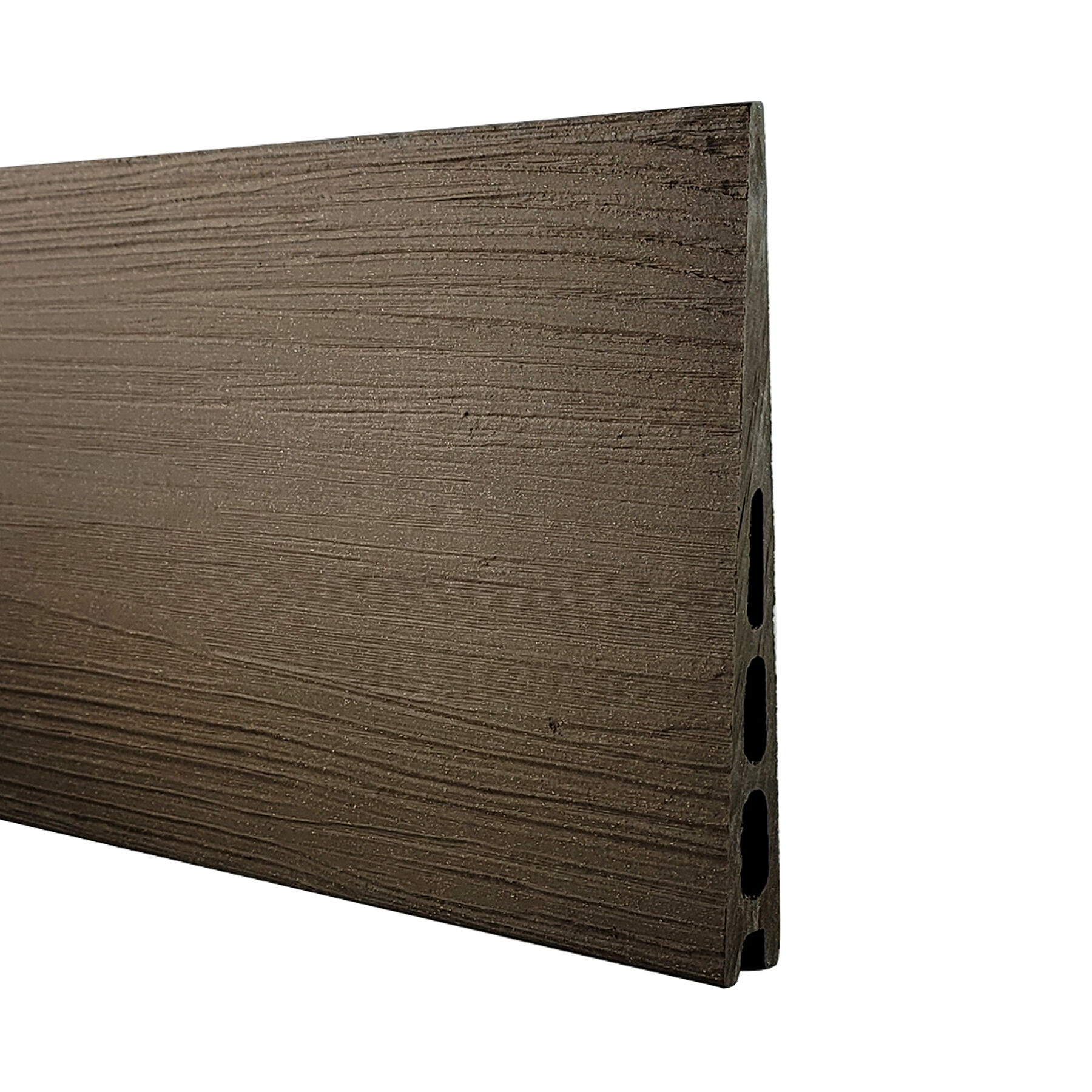 WPC Sichtschutzzaun, Schwedenprofil 2 Braun Holzstruktur 180 x 180 cm  