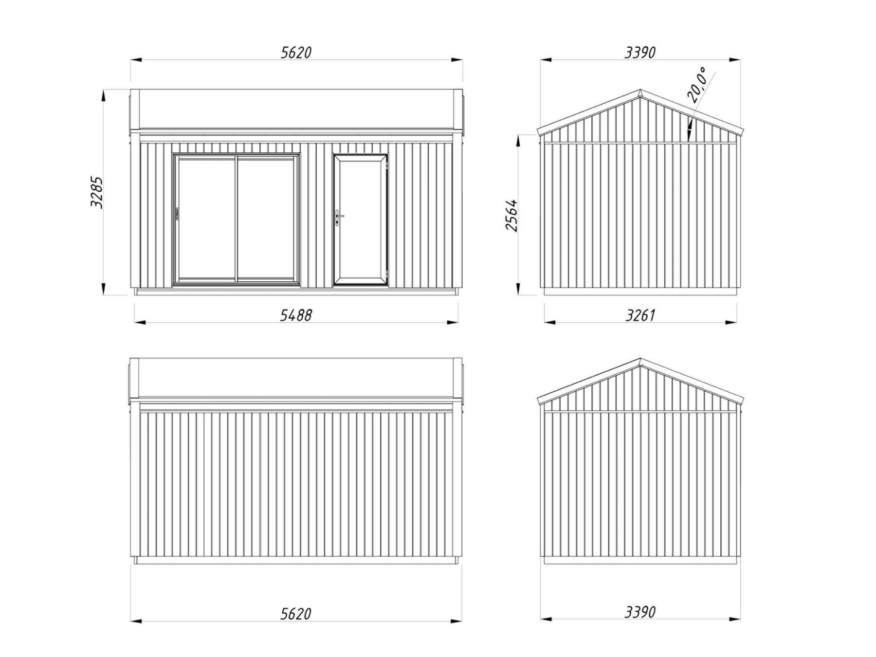 Modernes Tiny Haus Rebekka 13,6 m² mit ISO-Glas Schiebetür