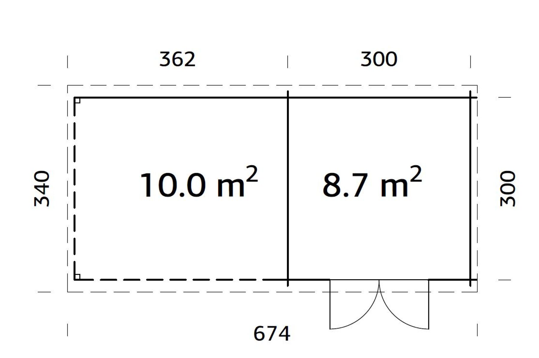 Gartenhaus Ella 8,7+10,0 m²
