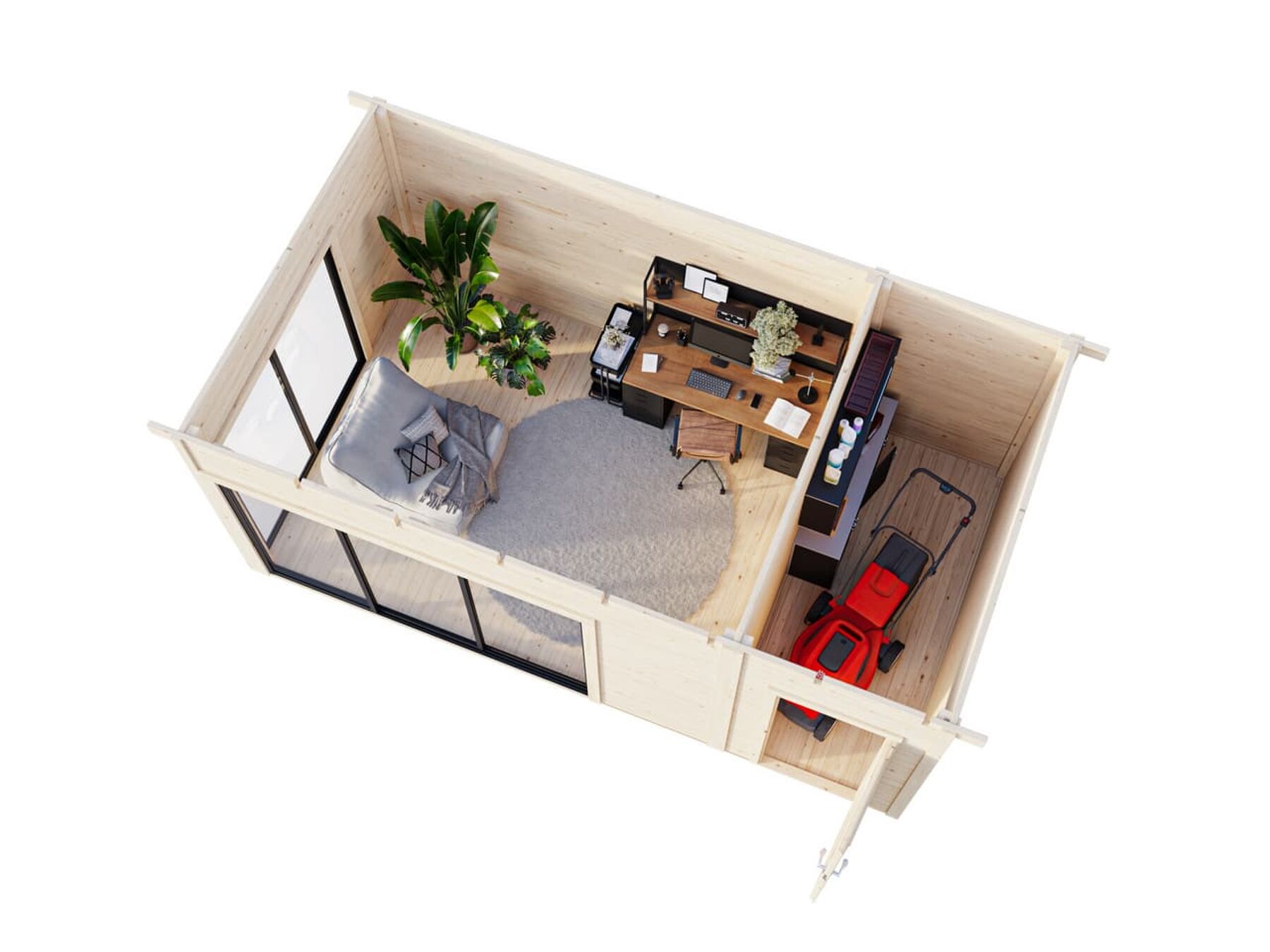 Modernes Gartenhaus Andrea 15,2 m² mit ISO-Glas Schiebetür Modernes Gartenhaus Andrea 15,2 m² mit ISO-Glas Schiebetür