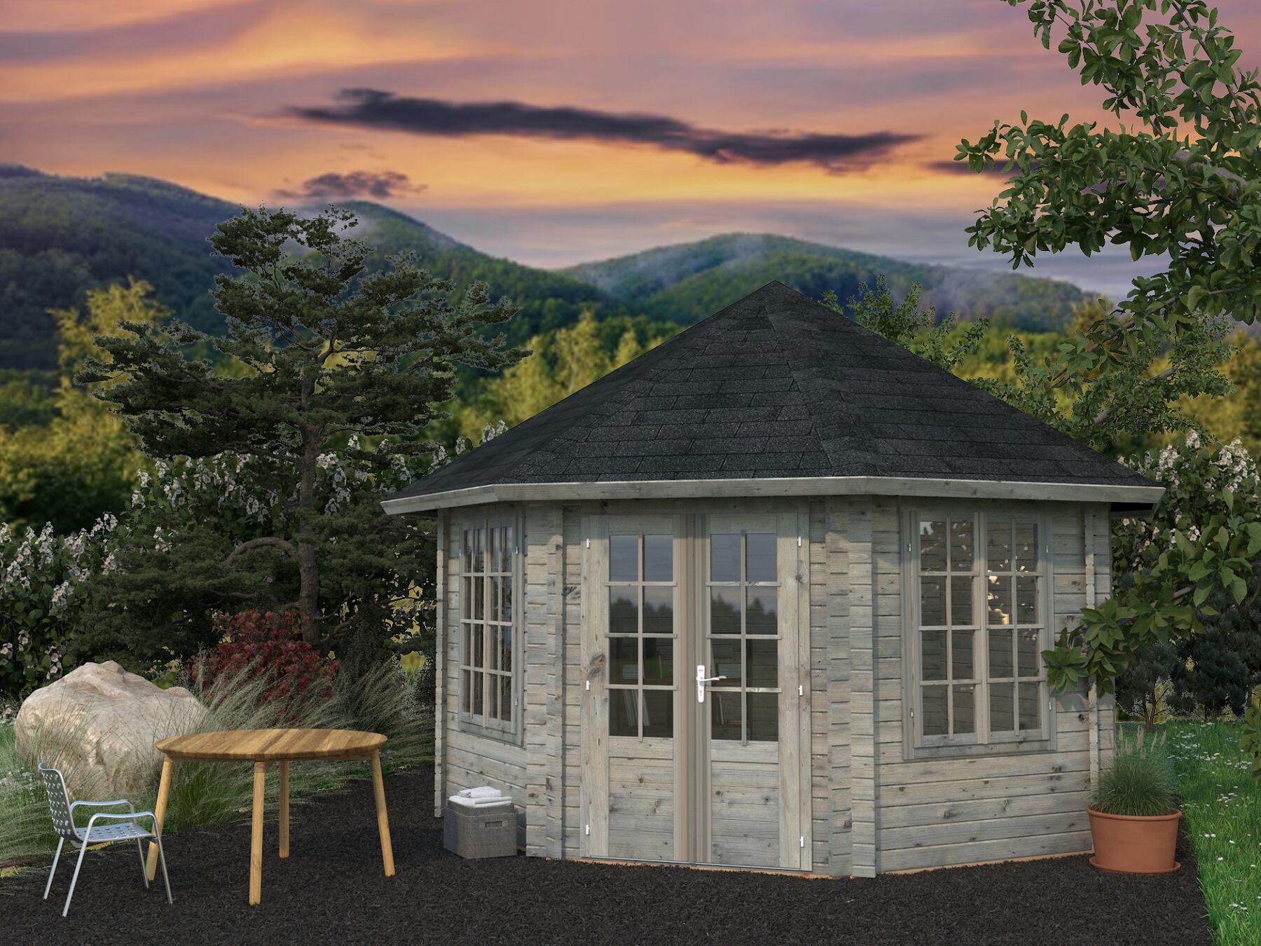 Pavillon Hanna 14,1 m² Grau